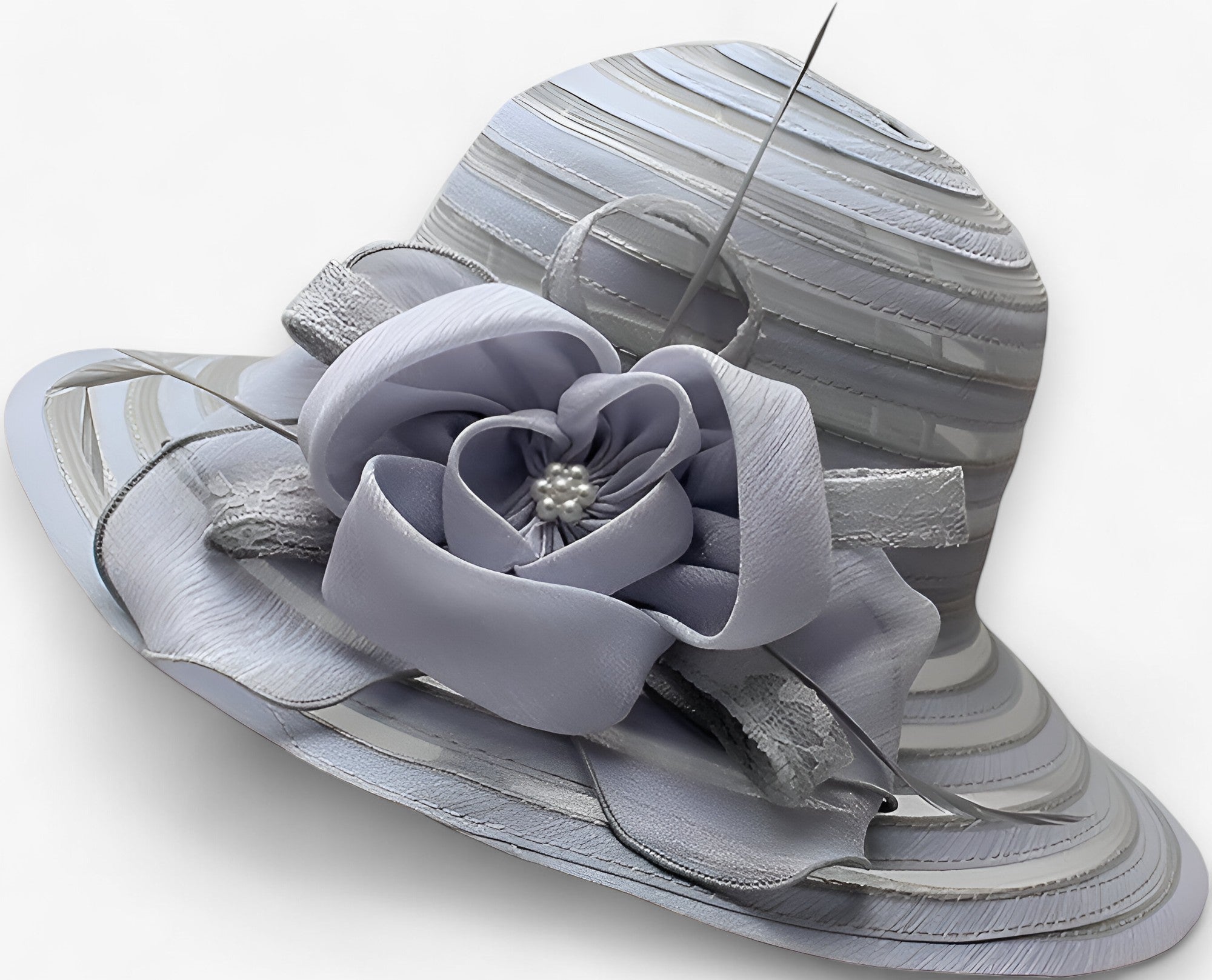 ELEGANS | Dam-Organza-Solhat - Elegant solbeskyttelse - Grå M56-58cm - women's fashion - {{ product_tags }