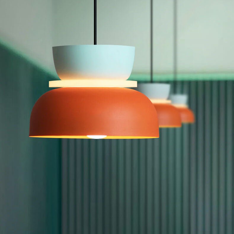 Nordisk Metal LED Pendellampe Makron Lagdelt Skærm