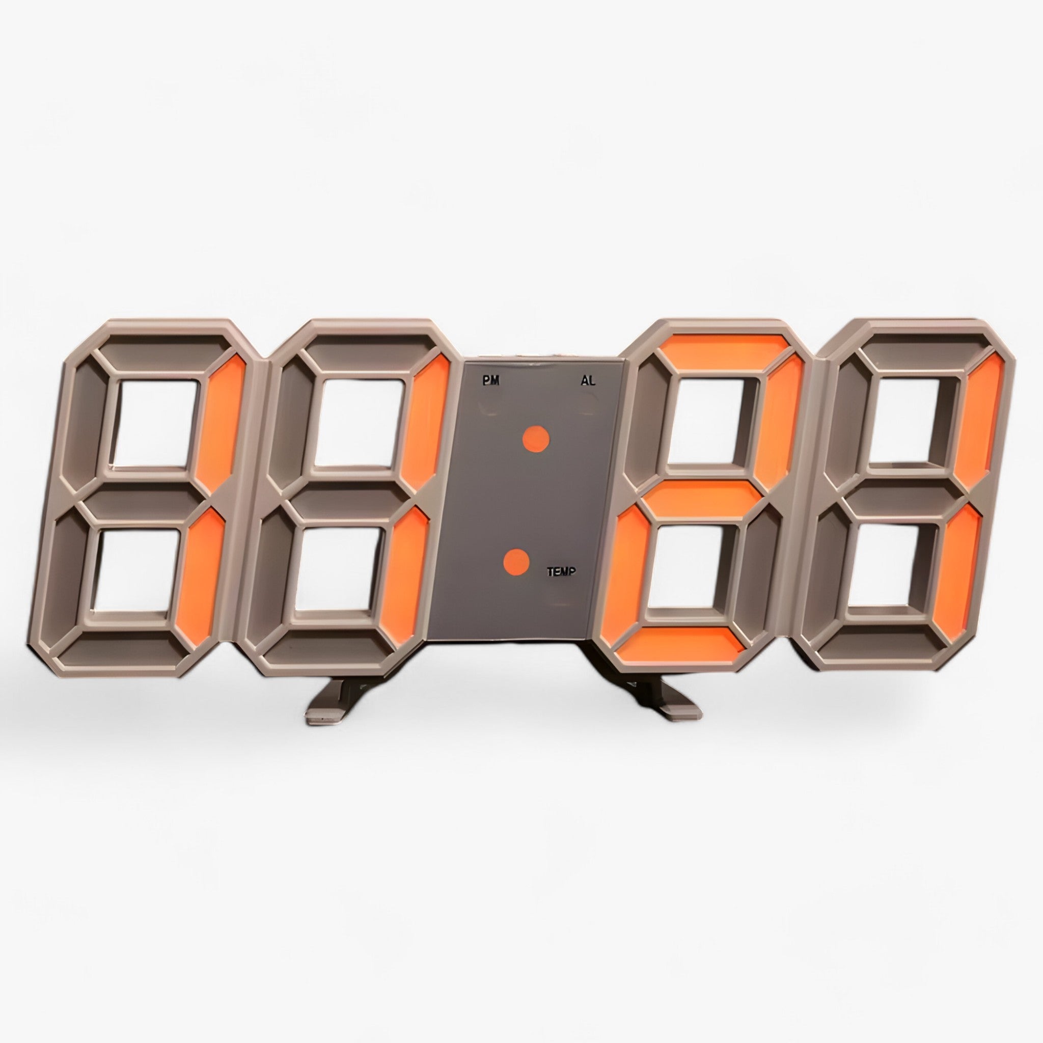 NordiClock | Vækkeur og digital ur - Multifunktionel elektronisk skærm - Hvid og orange - NordiClock | Vækkeur og digital ur - Multifunktionel elektronisk skærm- €25 - {{ product_tags }