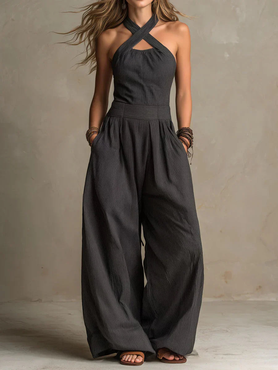 Bianca | Elegant jumpsuit med crossover halsudskæring