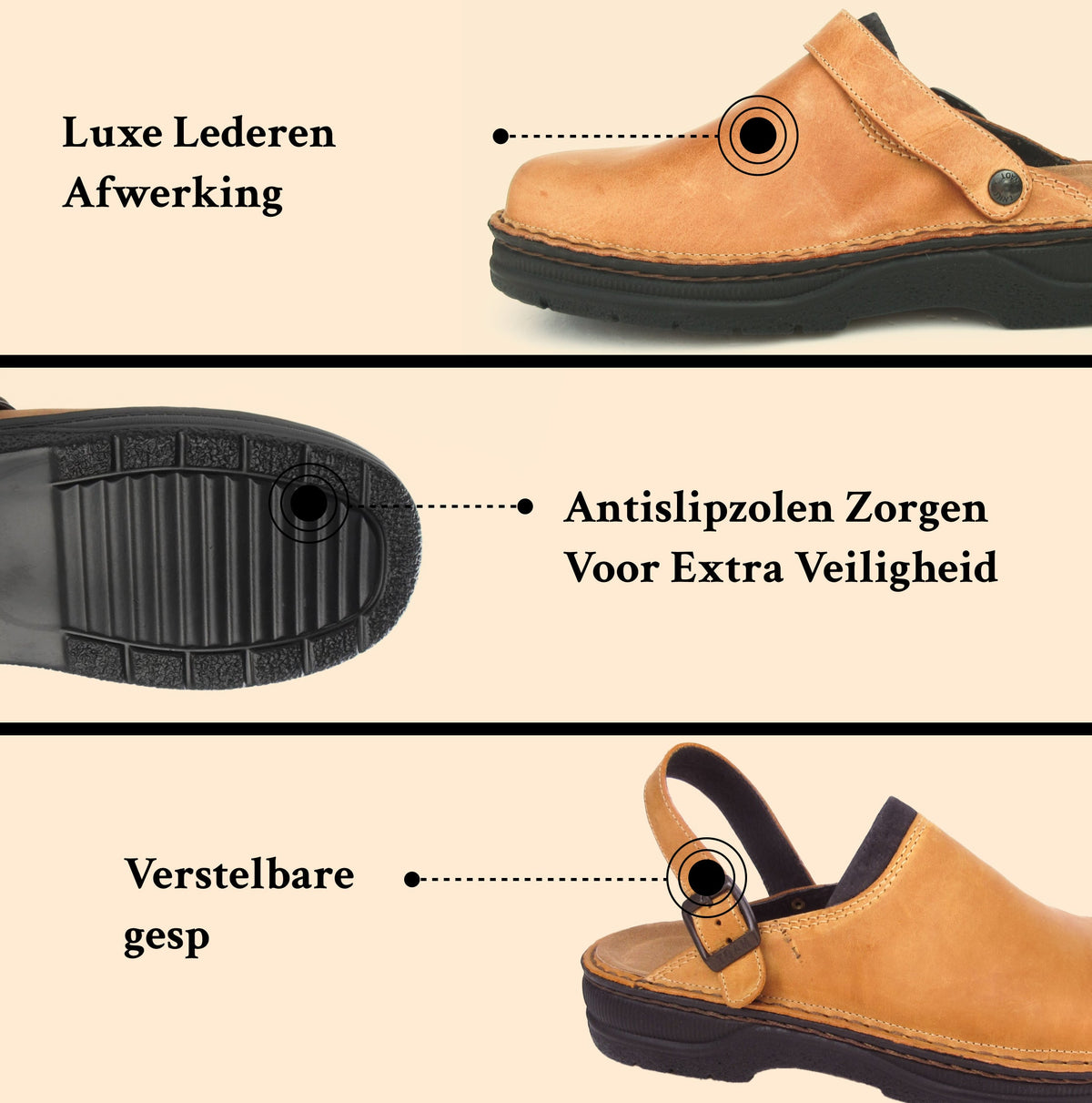 Herre Ortopaediske Laedertoefler - - Slippers - {{ product_tags }
