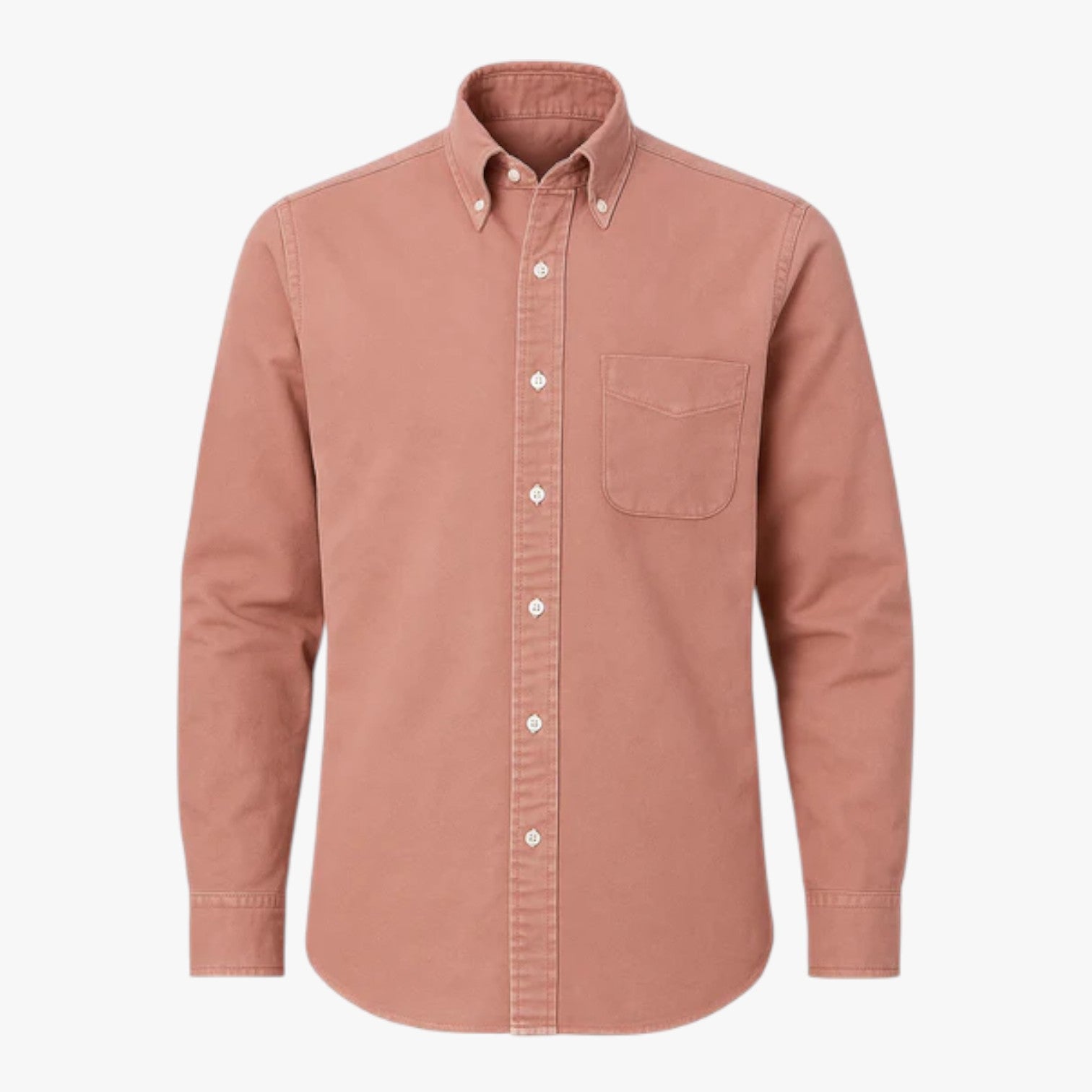 Ronald | Herre Klassisk Langærmet Skjorte i Bomuld - Rosa - Herreskjorter - {{ product_tags }
