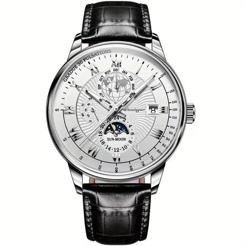 PhaseClock™ - Mekanisk luksusur til mænd - Sølv hvid - watches - {{ product_tags }