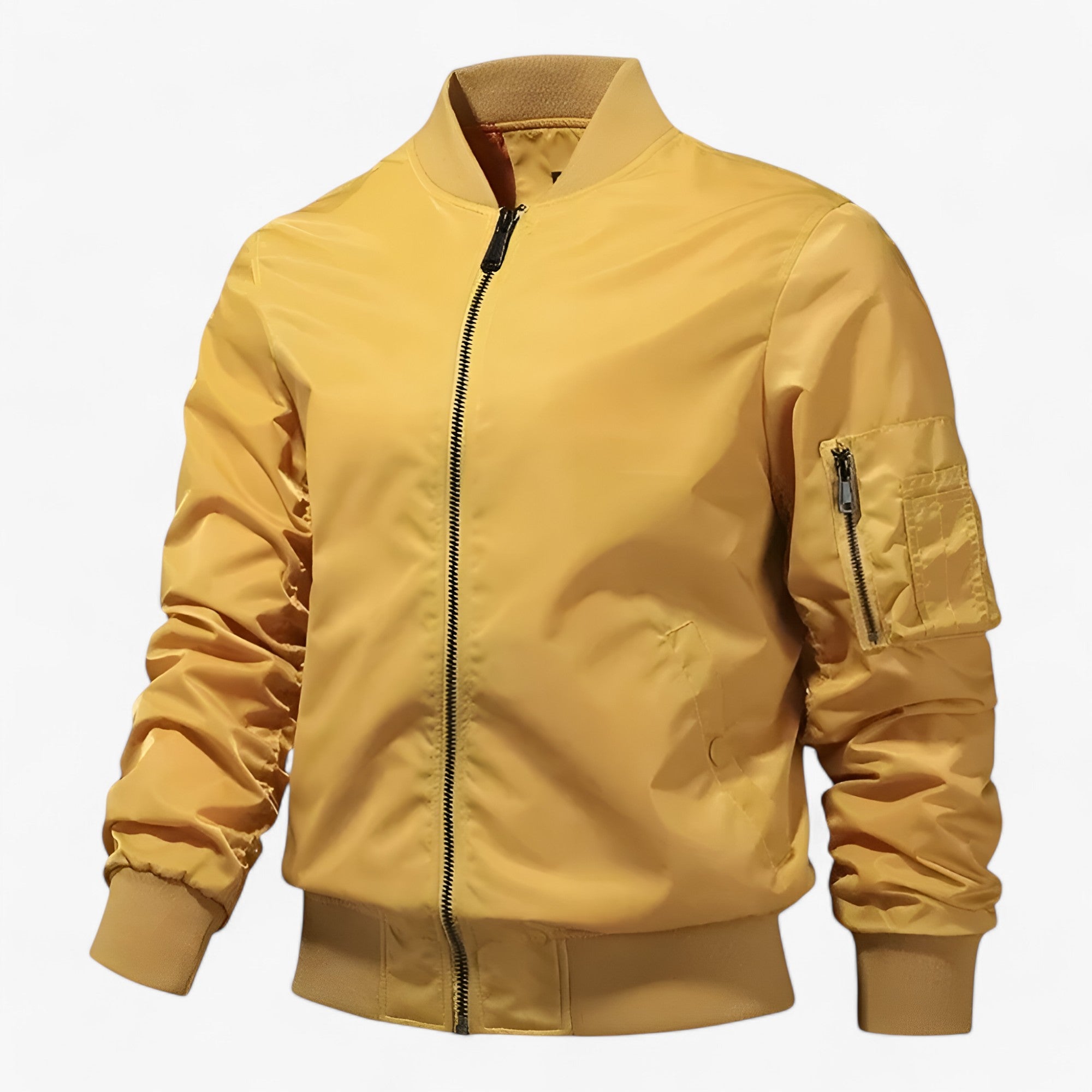 Aero | Pilotjakke Herre - Ståkrave Flyverjakke Enfarvet - Gul - Aero | Pilotjakke Herre - Ståkrave Flyverjakke Enfarvet- €25 - {{ product_tags }