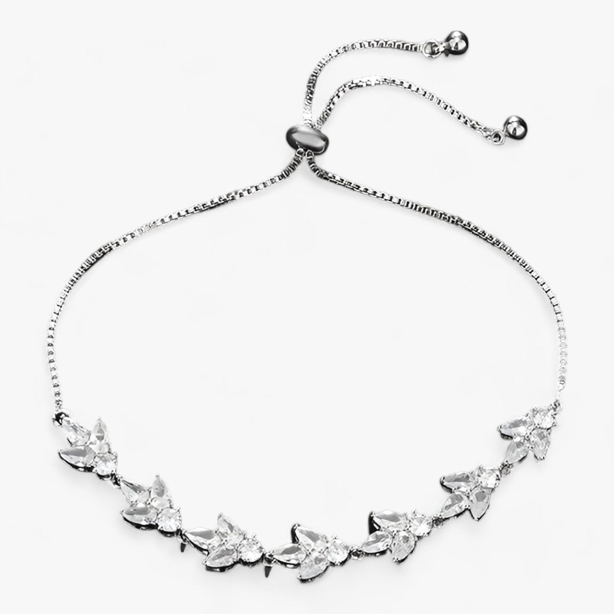 Zirkonia-blomst | Charmarmbånd - Elegant blomsterdesign - Hvid farve - women's fashion - {{ product_tags }