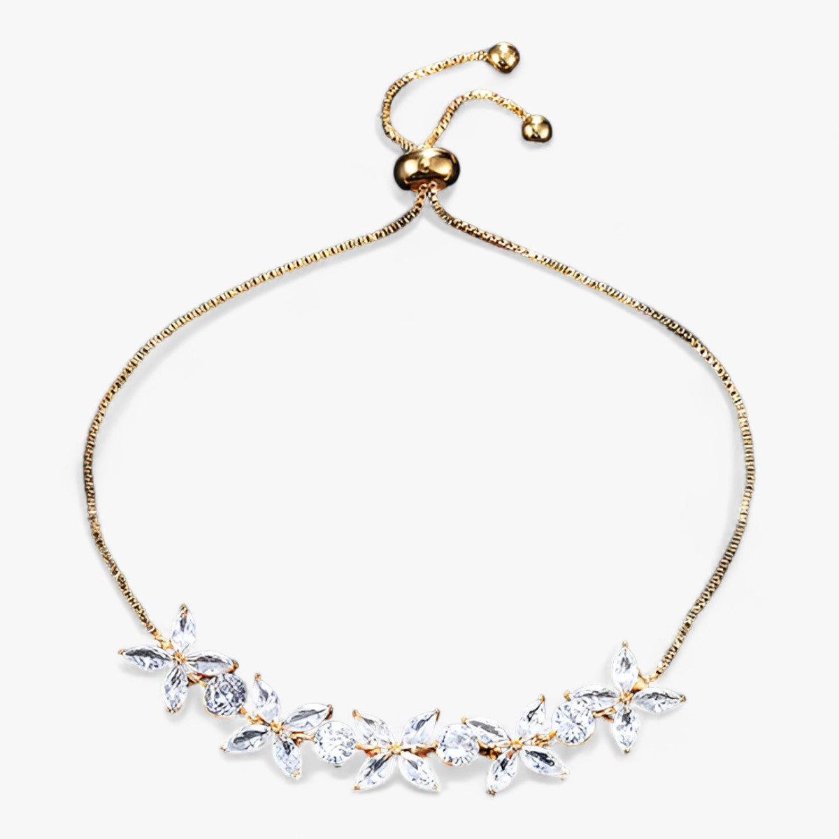 Zirkonia-blomst | Charmarmbånd - Elegant blomsterdesign - Guld farve - women's fashion - {{ product_tags }