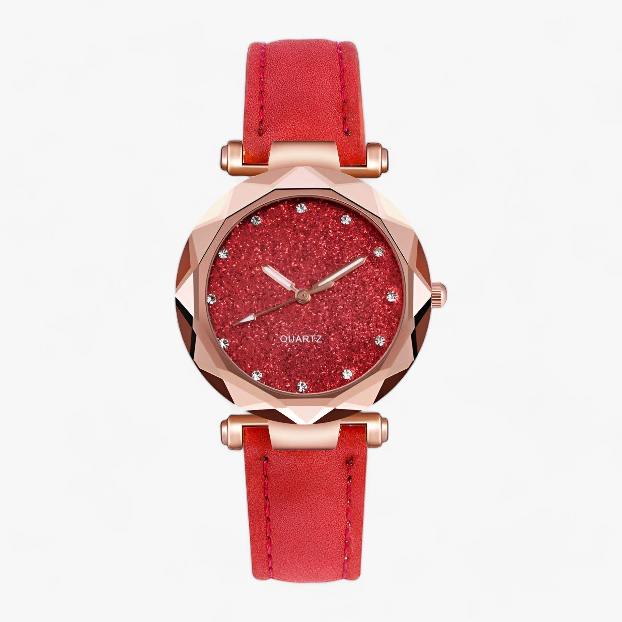 Starry | Strass kvarts - Elegant tidtager - Rød - watches - {{ product_tags }