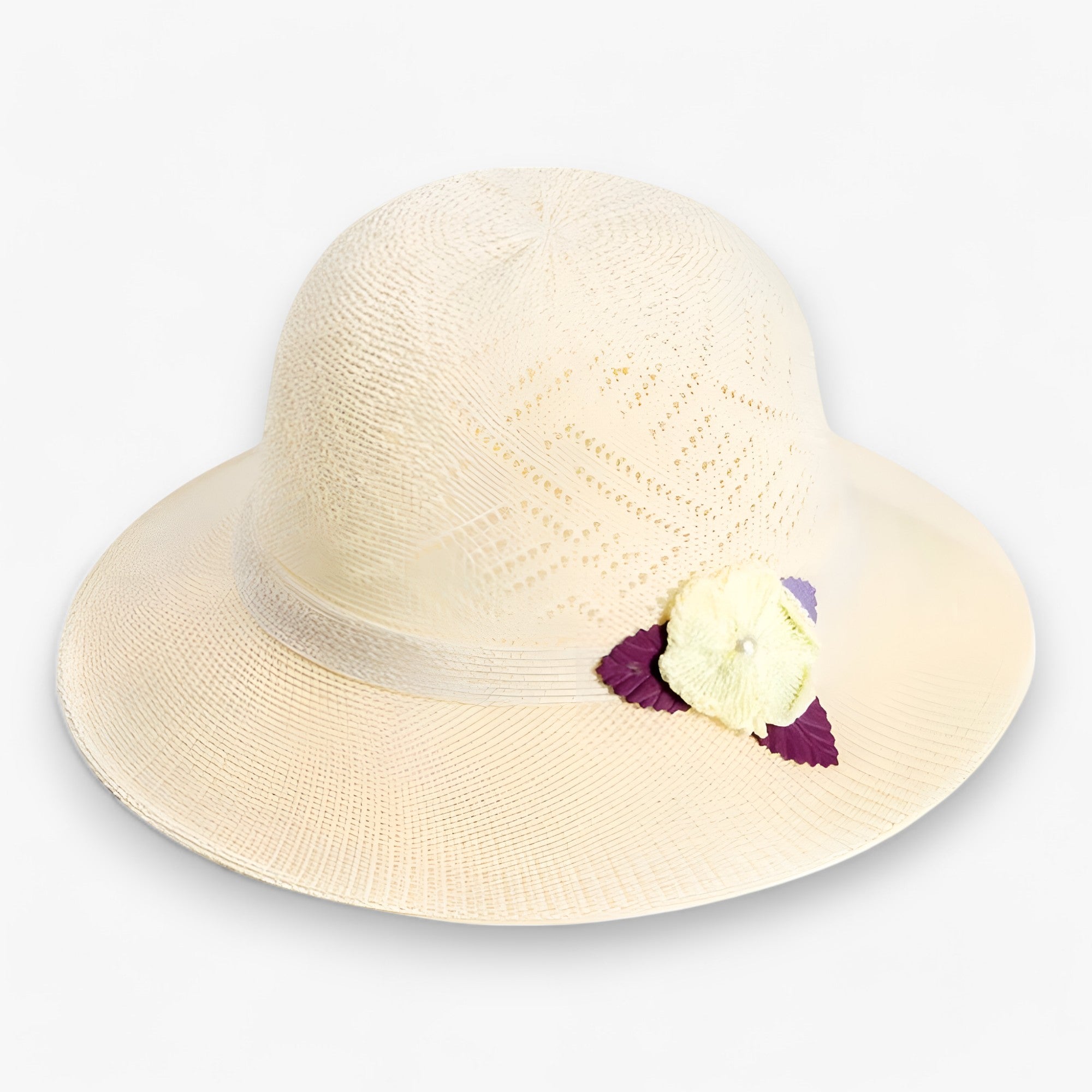 LUNA | Solhat med perleblomster - Stilfuld skygge & beskyttelse - Khaki - women's fashion - {{ product_tags }