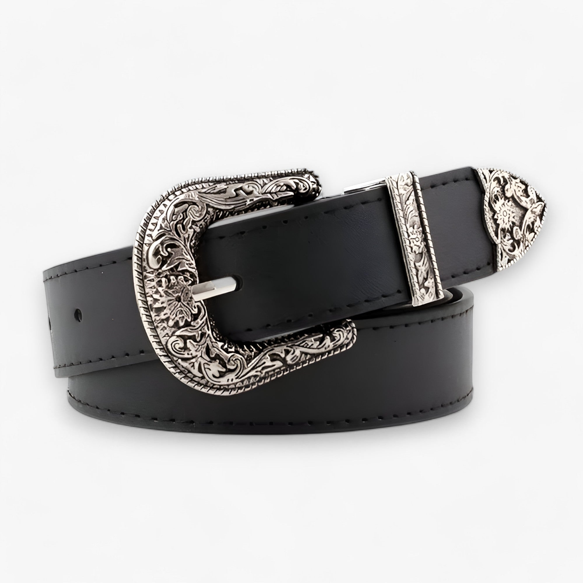 MAVEN | Stilet læderbælte - Vintage-stil & holdbarhed - Sort 2.8 cm - men's fashion - {{ product_tags }
