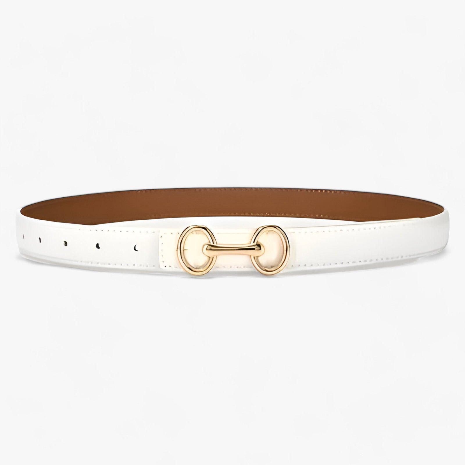 Mia | Læderbælte til kvinder - Løft dit afslappede udseende - Hvid - women's fashion - {{ product_tags }