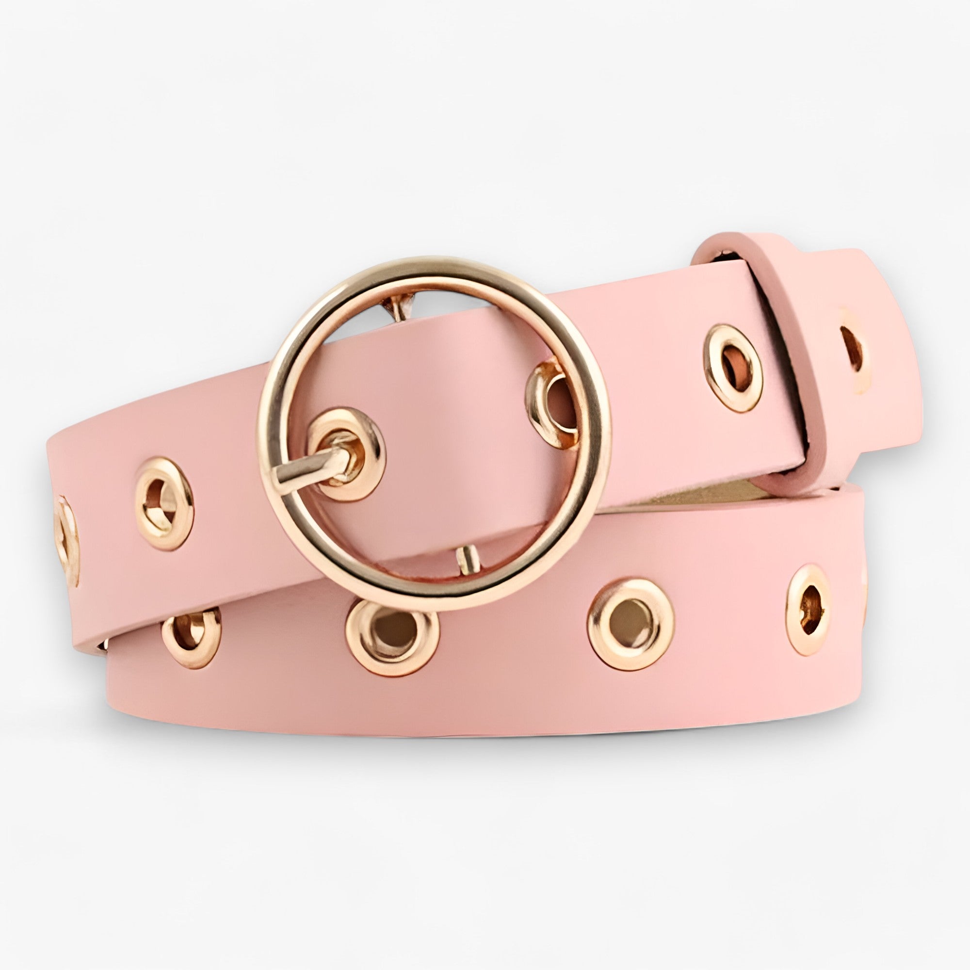 Stil | Læderbælte med Rund Spænde - Klassisk og Raffineret - Rosa - men's fashion - {{ product_tags }