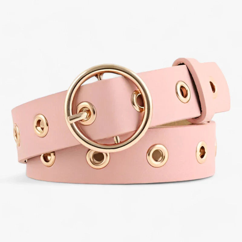 Emma | Damebælte med rundt spænde - Lyserød - women's fashion - {{ product_tags }