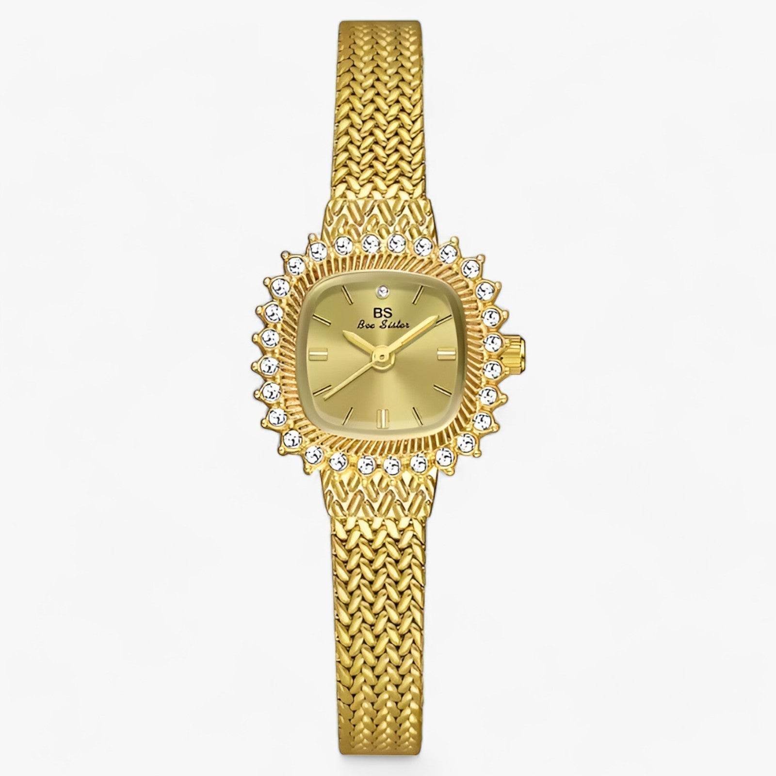 Gyllene Mesh | Glamour-Urgem - Glitrende Raffinement - Hvid guld - watches - {{ product_tags }