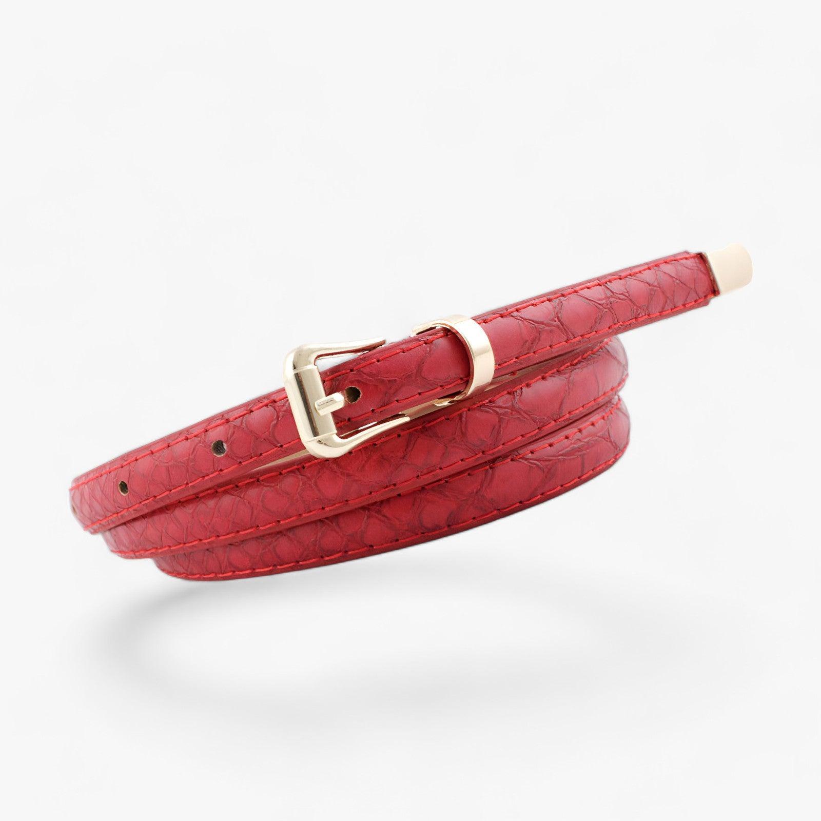 Laura | Tyndt bælte - stilfuldt taljebånd til alle lejligheder - Rød - women's fashion - {{ product_tags }