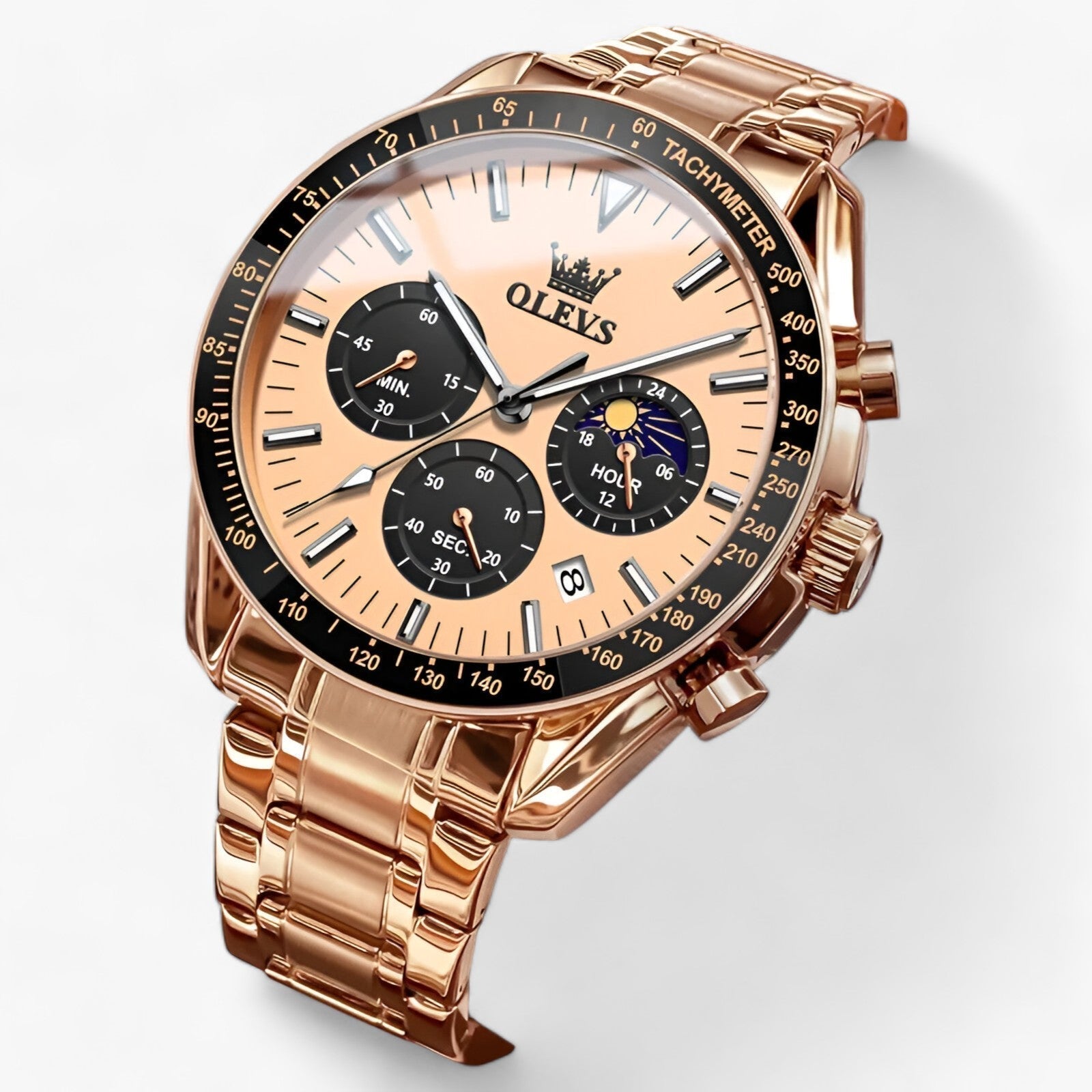 Lunar | Månefase ur - Elegant design møder funktionalitet - Roseguld - watches - {{ product_tags }