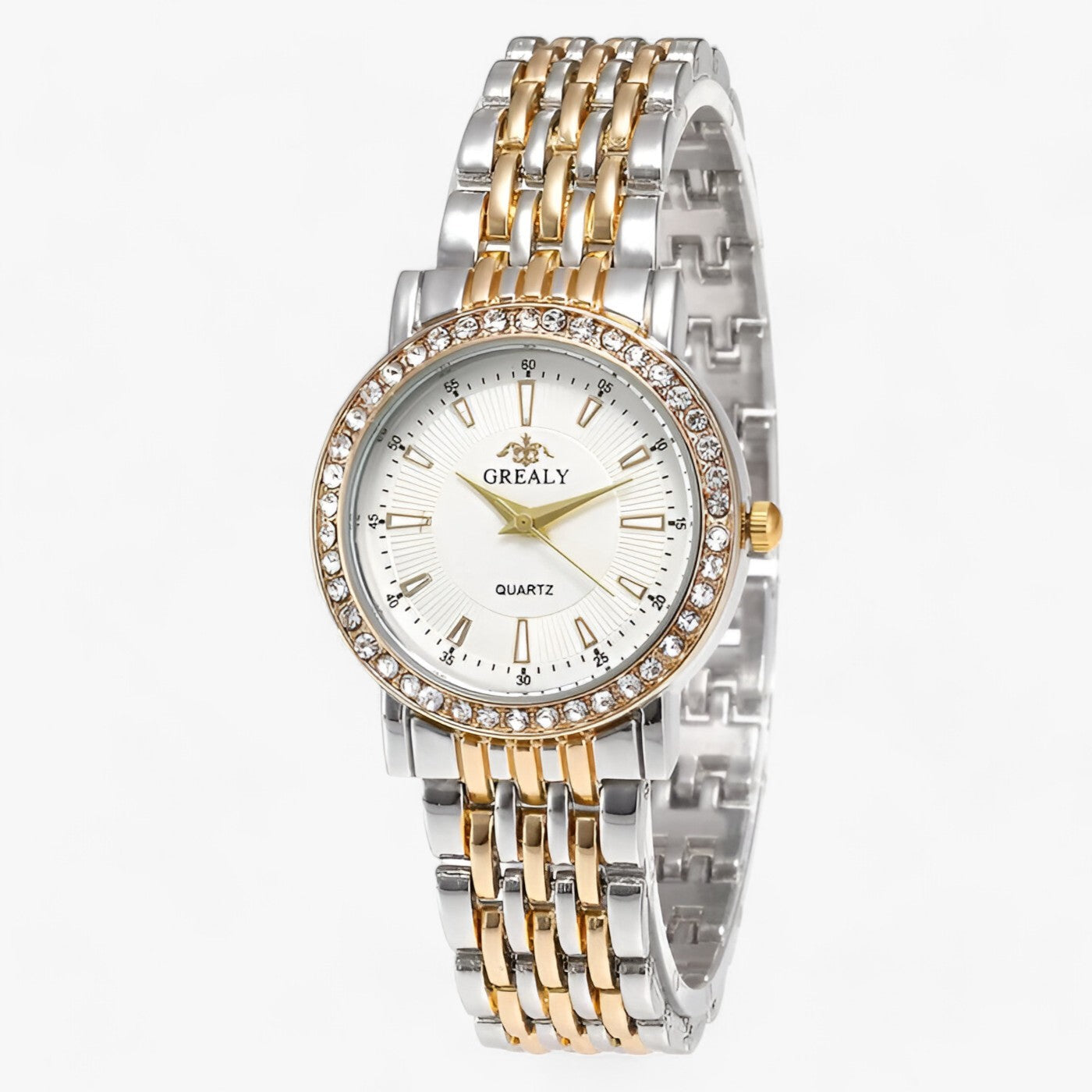 LUXE | Elegant stenbrud i rustfrit stål - perfekt symbiose af stil og præcision - BW Guld Hvid Lille - watches - {{ product_tags }