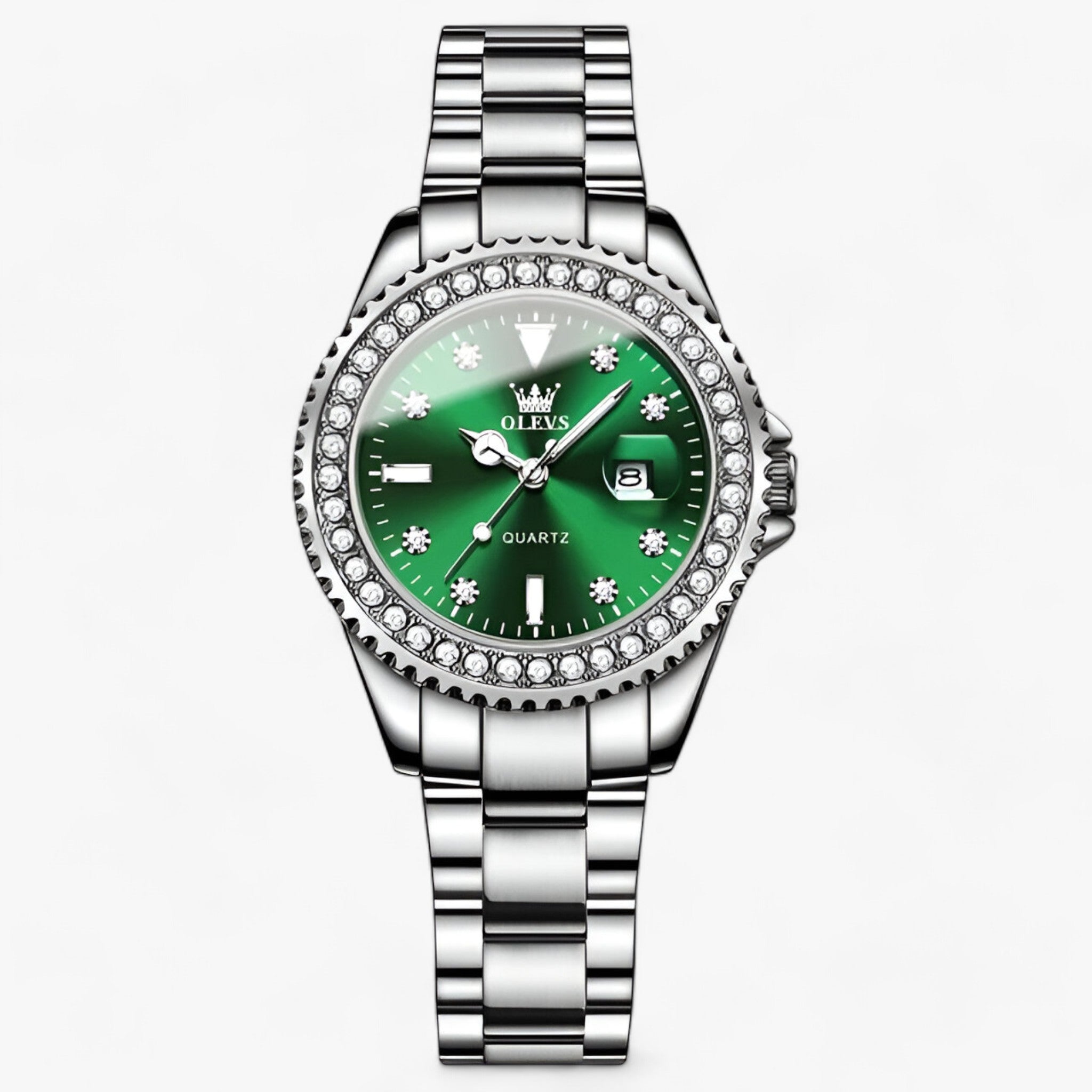 ELKE | Damernes modeur - Minimalistisk design med moderne funktioner - Sølv Grøn-PDBLV - watches - {{ product_tags }