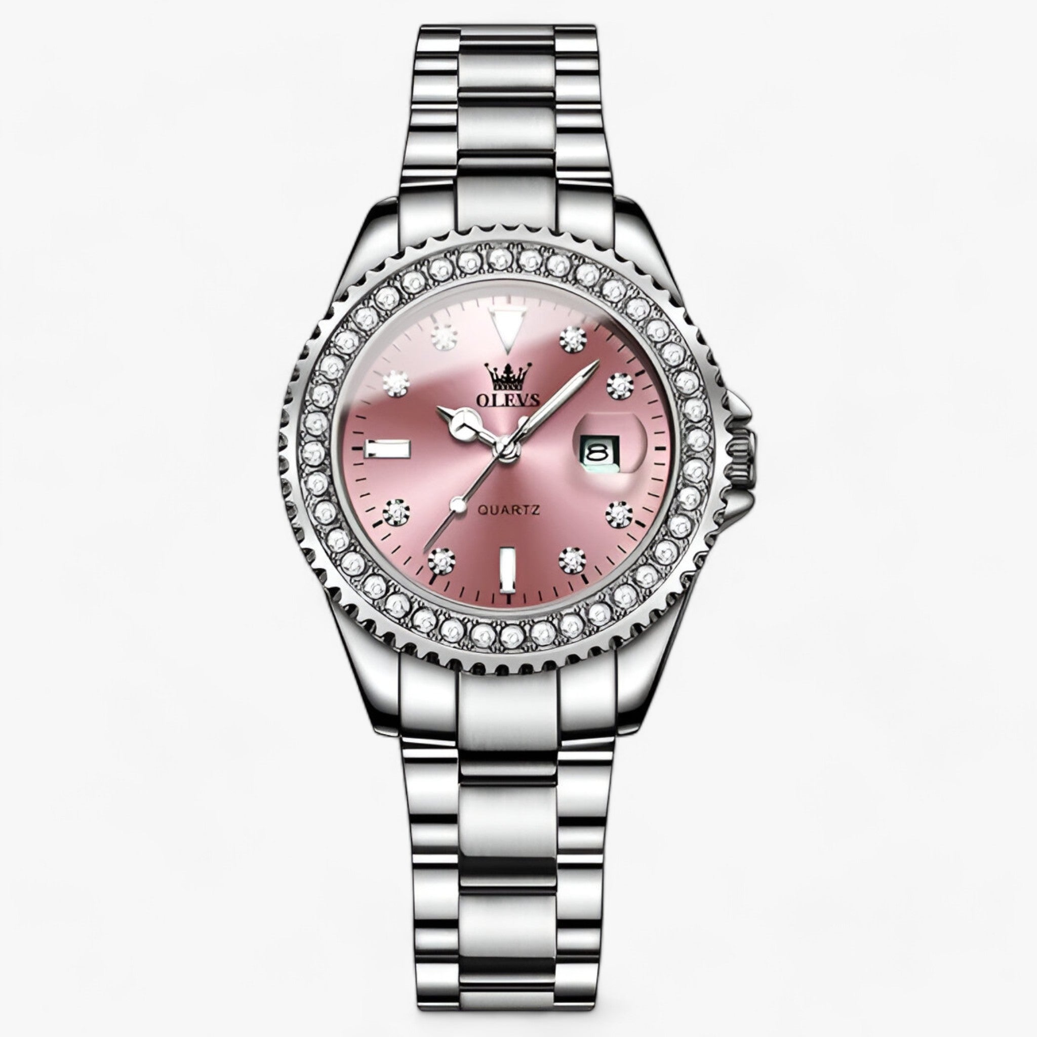 ELKE | Damernes modeur - Minimalistisk design med moderne funktioner - Sølv Rosa-GDBF - watches - {{ product_tags }