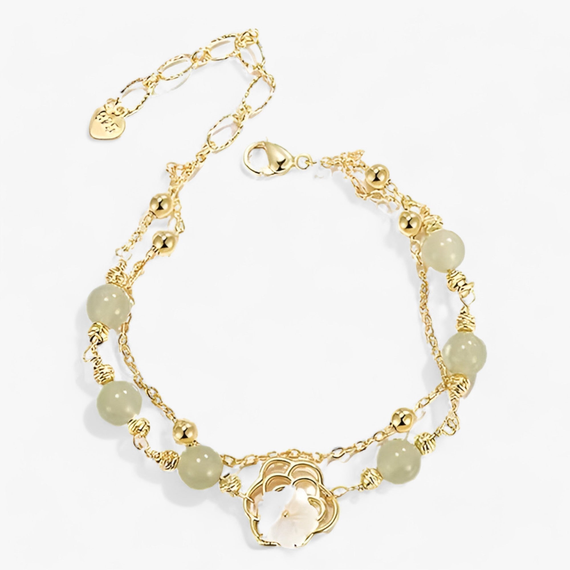 Blomskikt | Elegant Armbånd - Dobbelt Blomsterfingerring - - women's fashion - {{ product_tags }