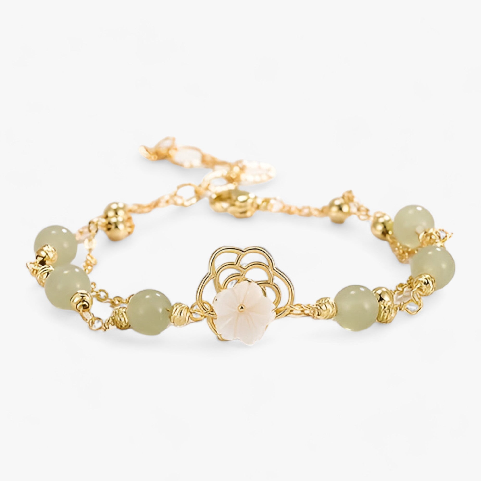 Blomskikt | Elegant Armbånd - Dobbelt Blomsterfingerring - - women's fashion - {{ product_tags }