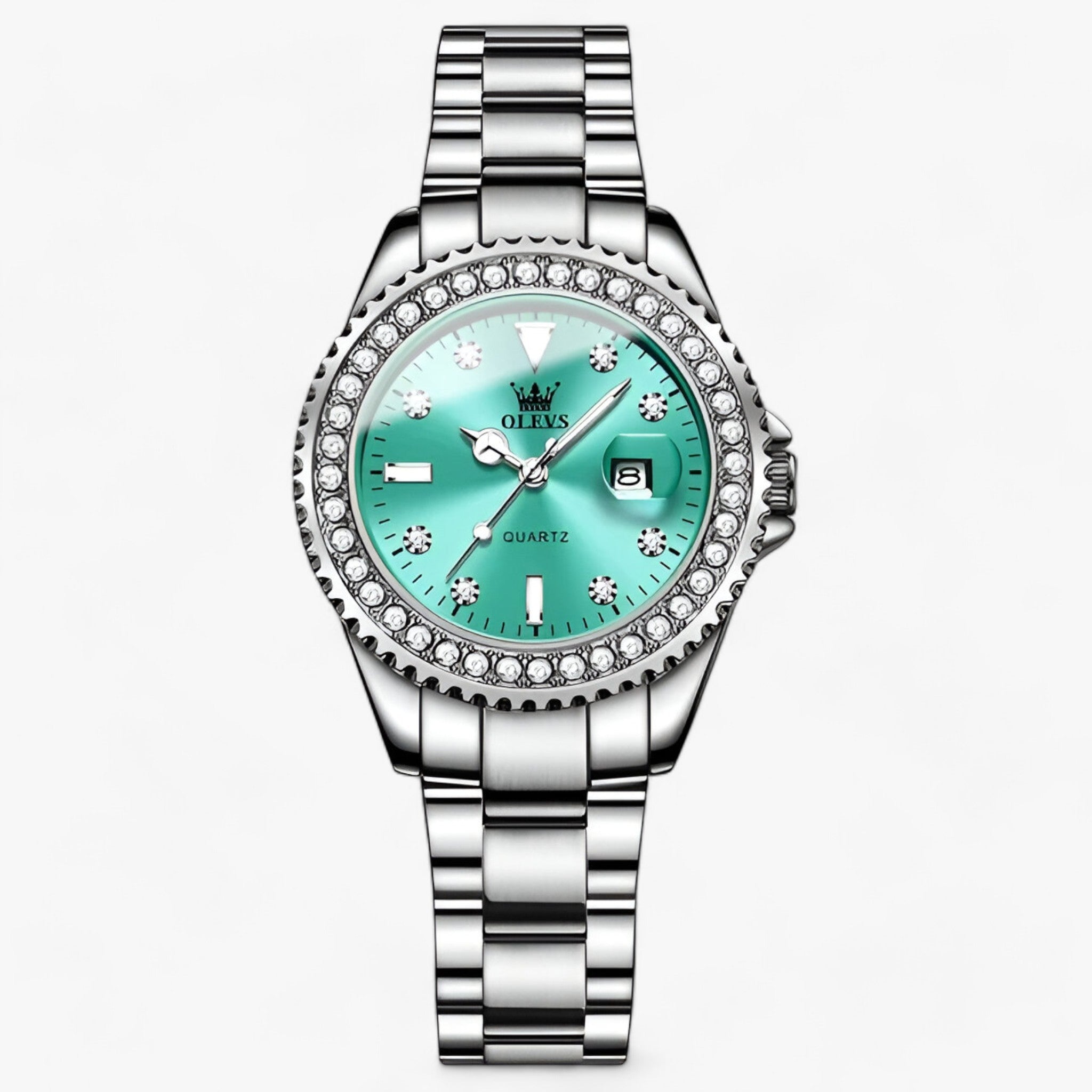 ELKE | Damernes modeur - Minimalistisk design med moderne funktioner - Sølv Turkis-GDBQ - watches - {{ product_tags }