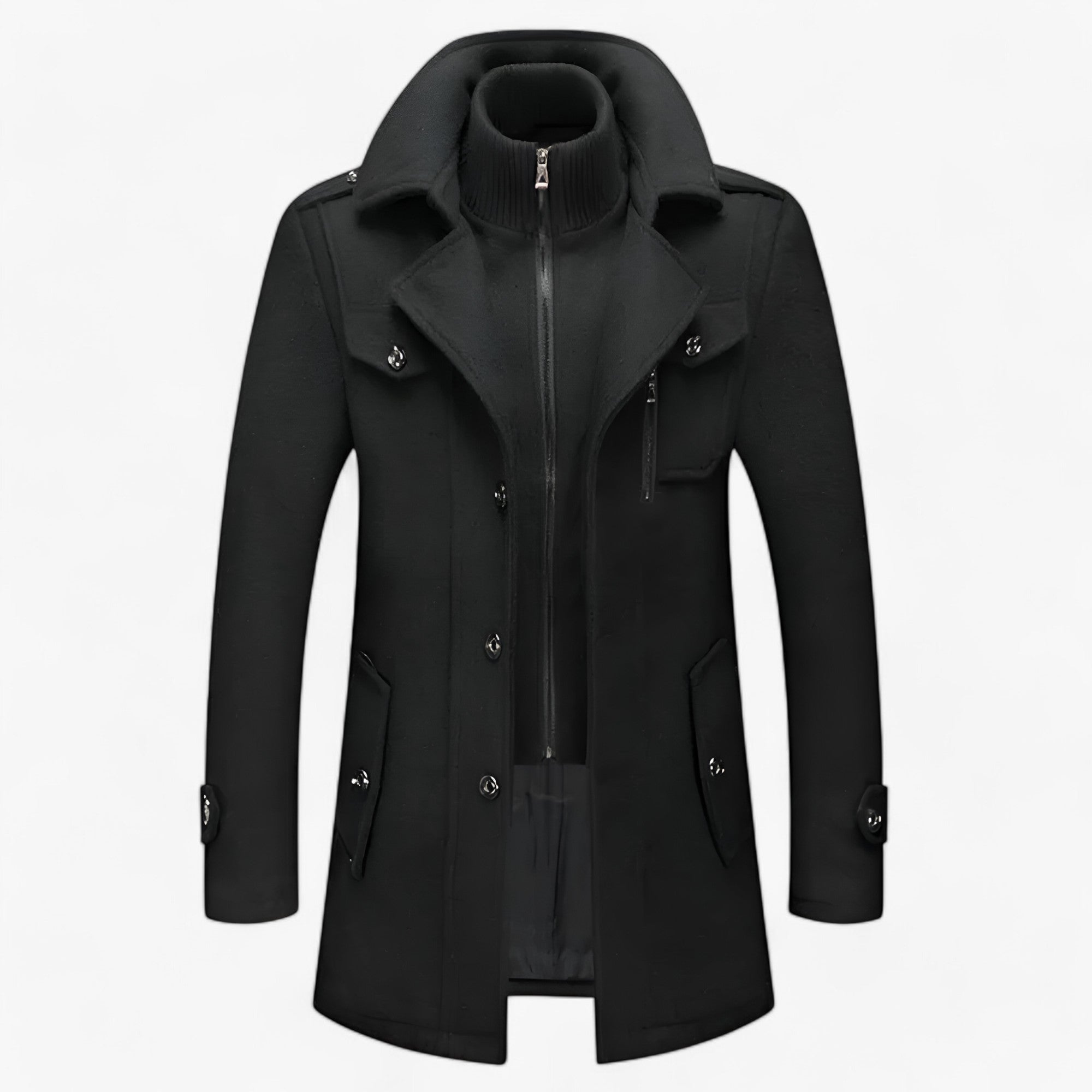 Grant | Langer Vindjakke - Beskyttende og Stilfuld - Sort - winter - {{ product_tags }