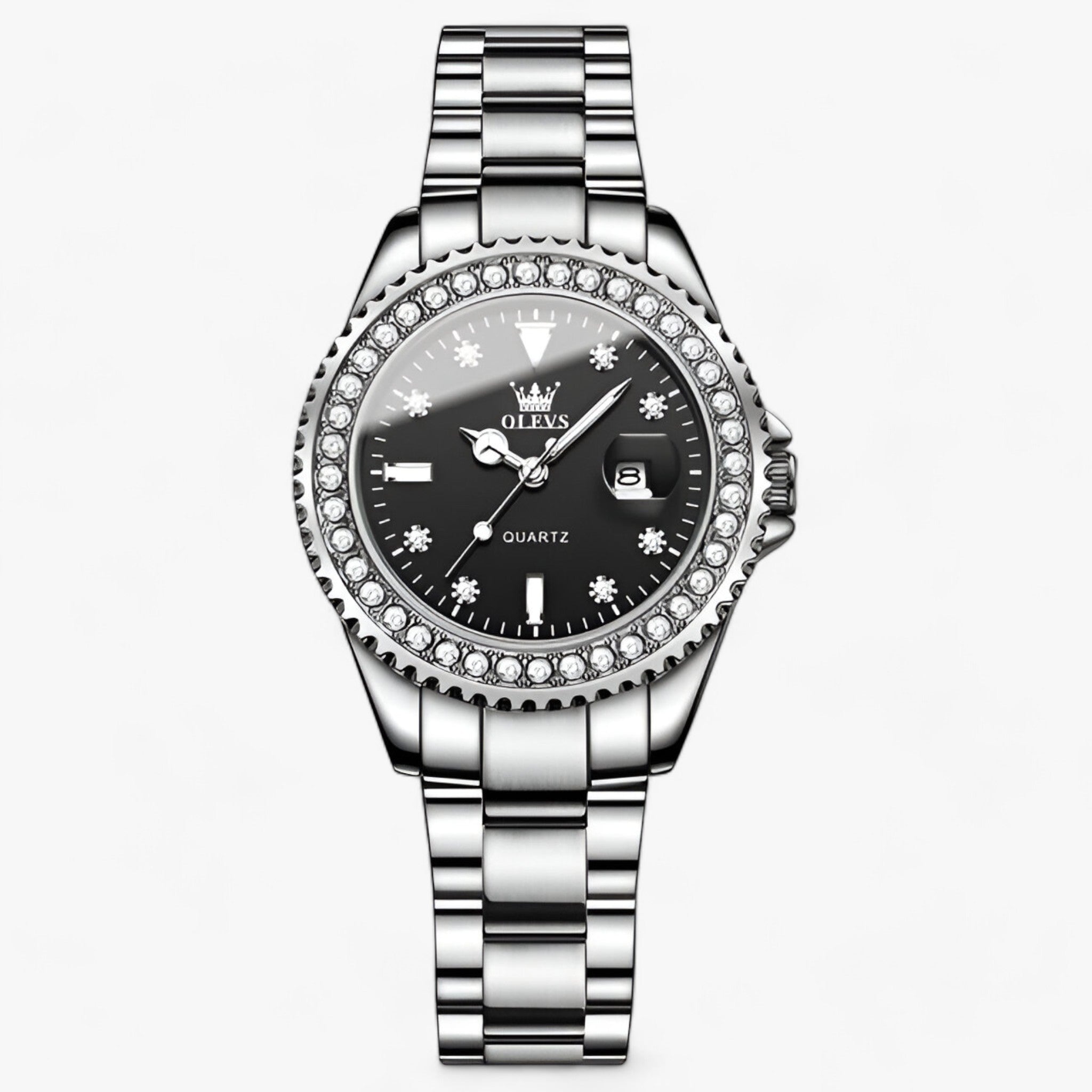 ELKE | Damernes modeur - Minimalistisk design med moderne funktioner - Sølv Sort-GDBH - watches - {{ product_tags }