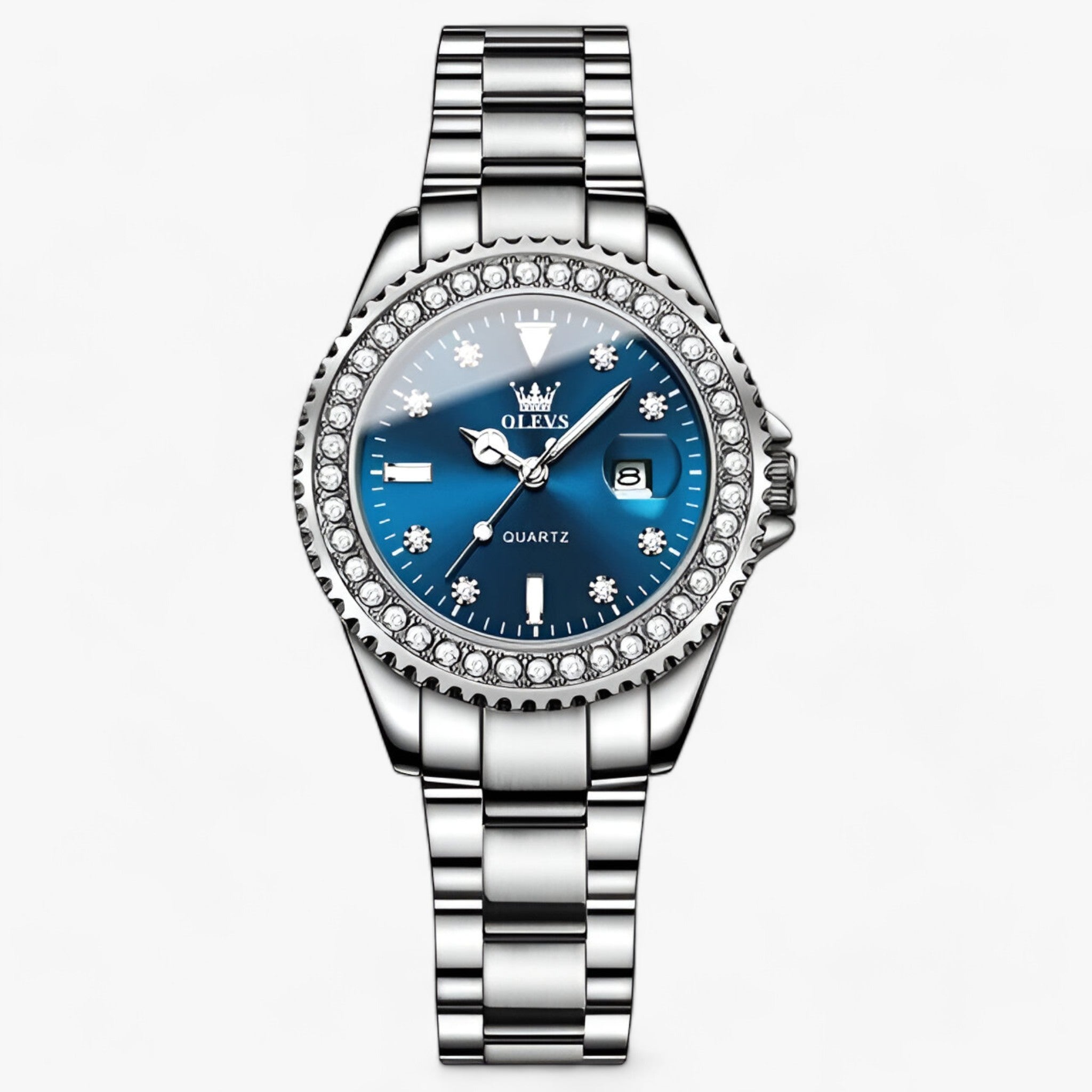ELKE | Damernes modeur - Minimalistisk design med moderne funktioner - Sølv Blå-GDBL - watches - {{ product_tags }