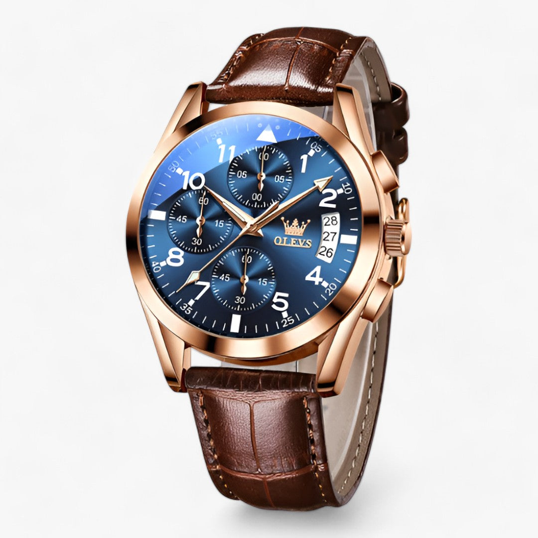 Vanguard | Lysende Kvartsur - Elegant & Vandafvisende - Brun blå - watches - {{ product_tags }
