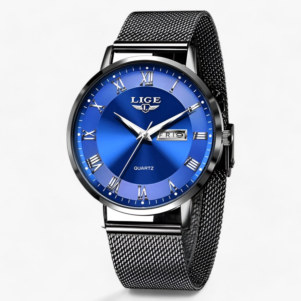 LINA - Stål-Mesh Ur - Raffineret tidsmåler til daglig brug - Sort blå - watches - {{ product_tags }