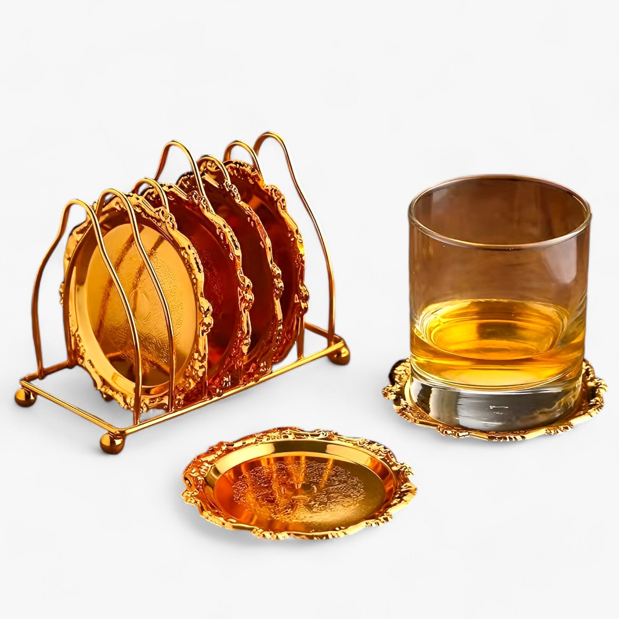 Cocktailunderlæg | 6stk Guld Zinklegering - Vintage belagt Bar Dekor - - house & garden - {{ product_tags }