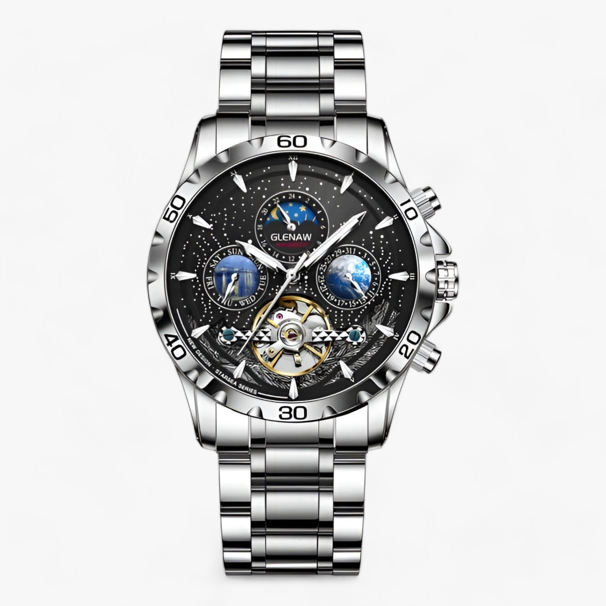 Max | Stjernehimmel Ur - Tidsløs Design og Præcision - Sølv Sort - watches - {{ product_tags }