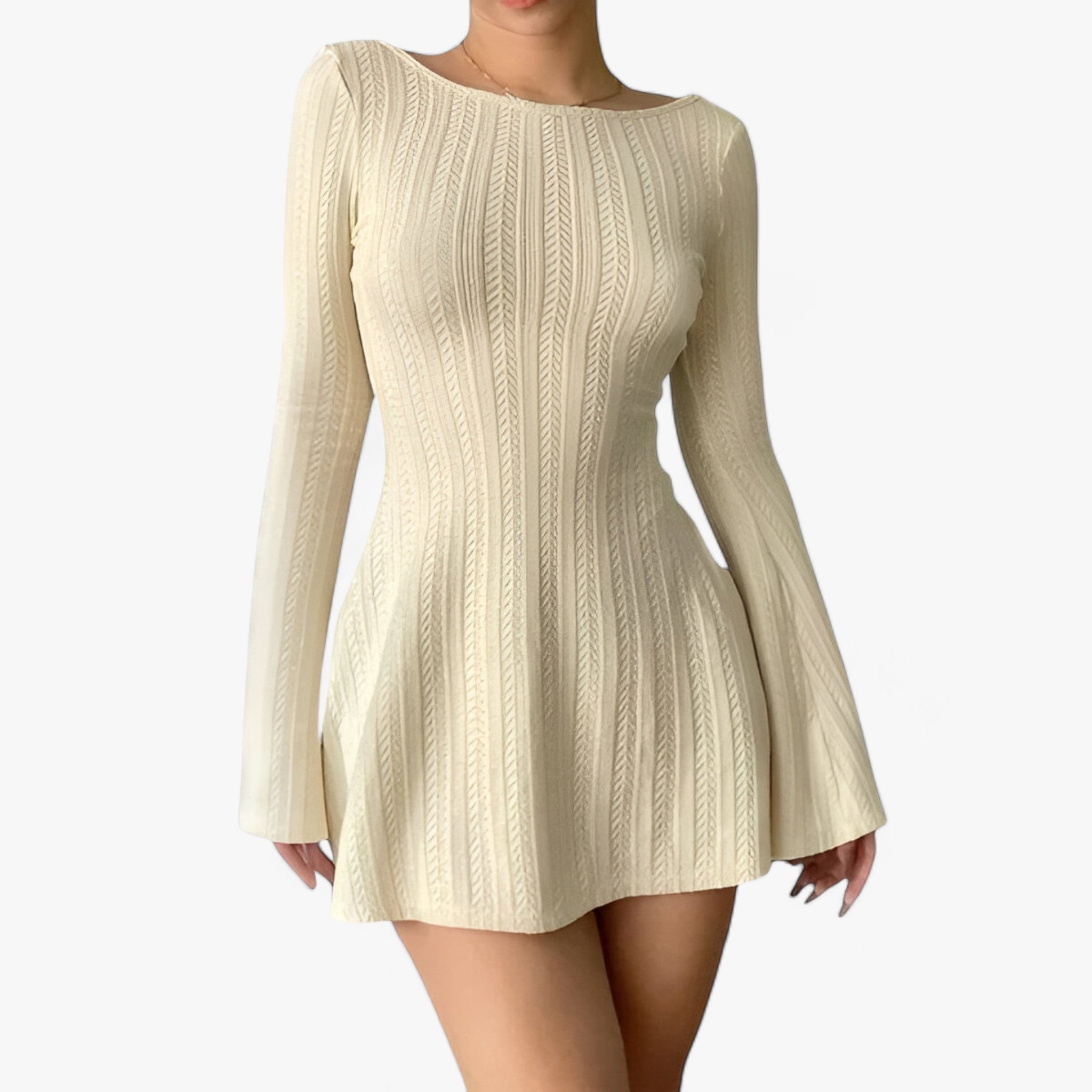 Eleganza | Strikket kjole - Alsidig stil til alle lejligheder - - women's fashion - {{ product_tags }
