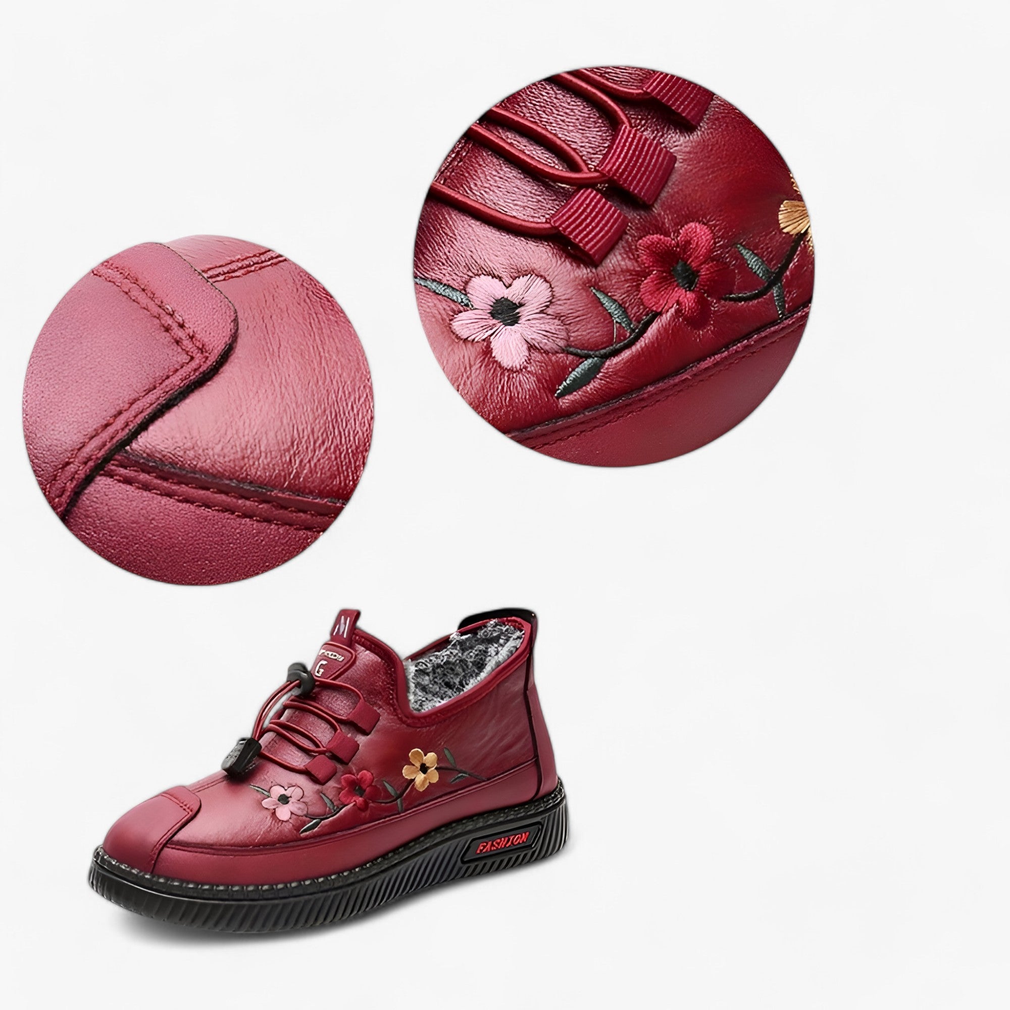 Grace | Lædermokkasiner med pels - Blød varme for komfort til ældre mennesker - - shoes - {{ product_tags }