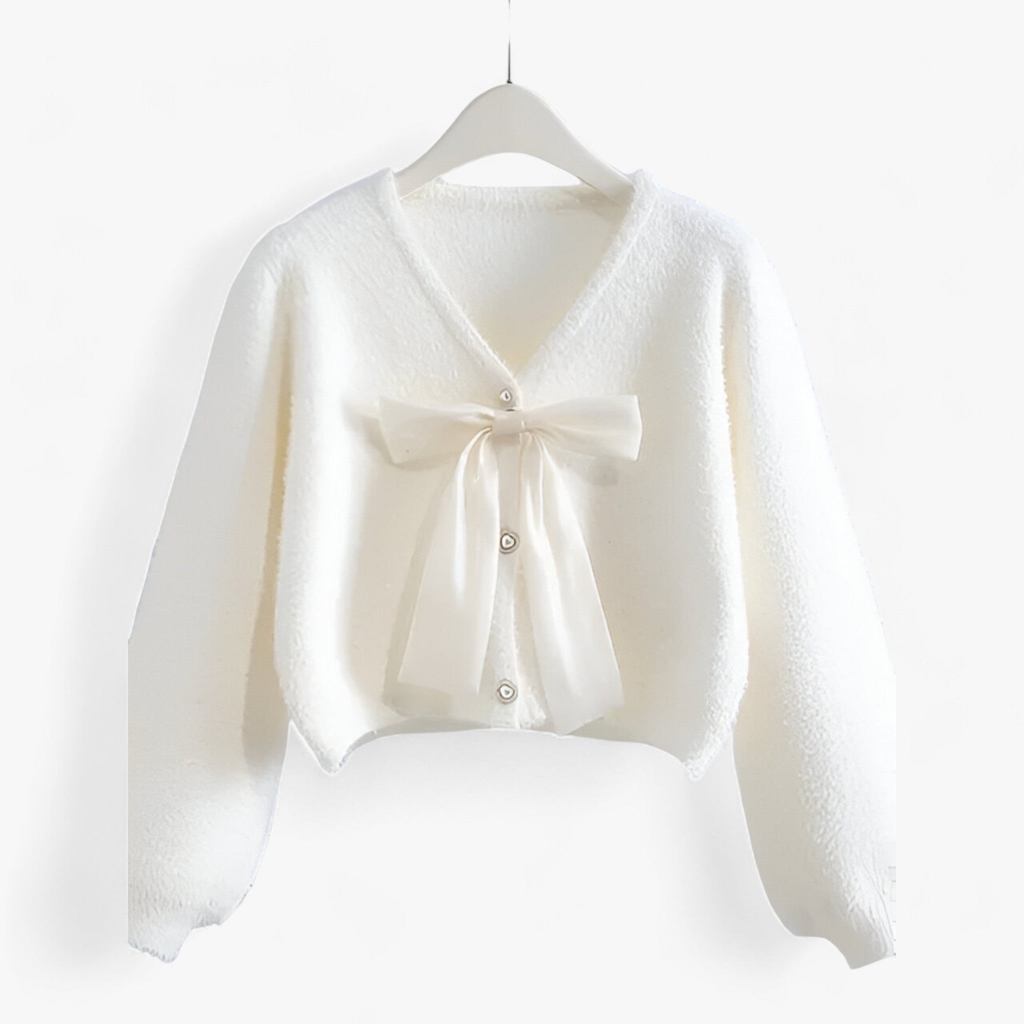 BLOOM | Sød lyserød cardigan - Hygge i lager med raffinerede accenter - Brudt hvid - women's fashion - {{ product_tags }