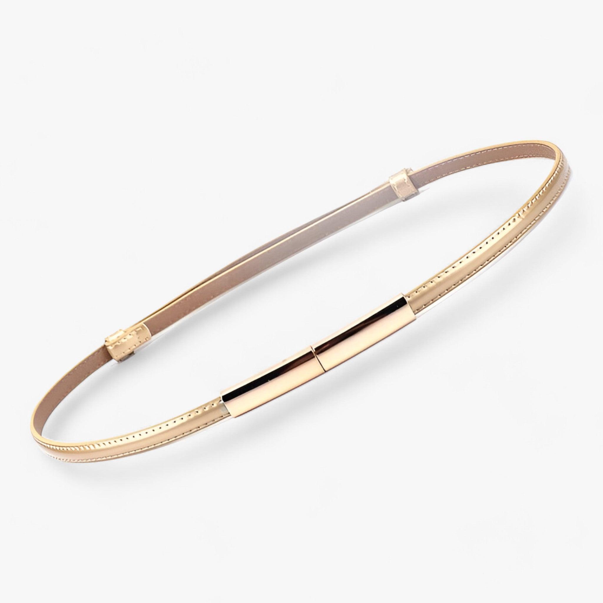 Dimitri | Justerbart Læderbælte - Guld 95cm - men's fashion - {{ product_tags }