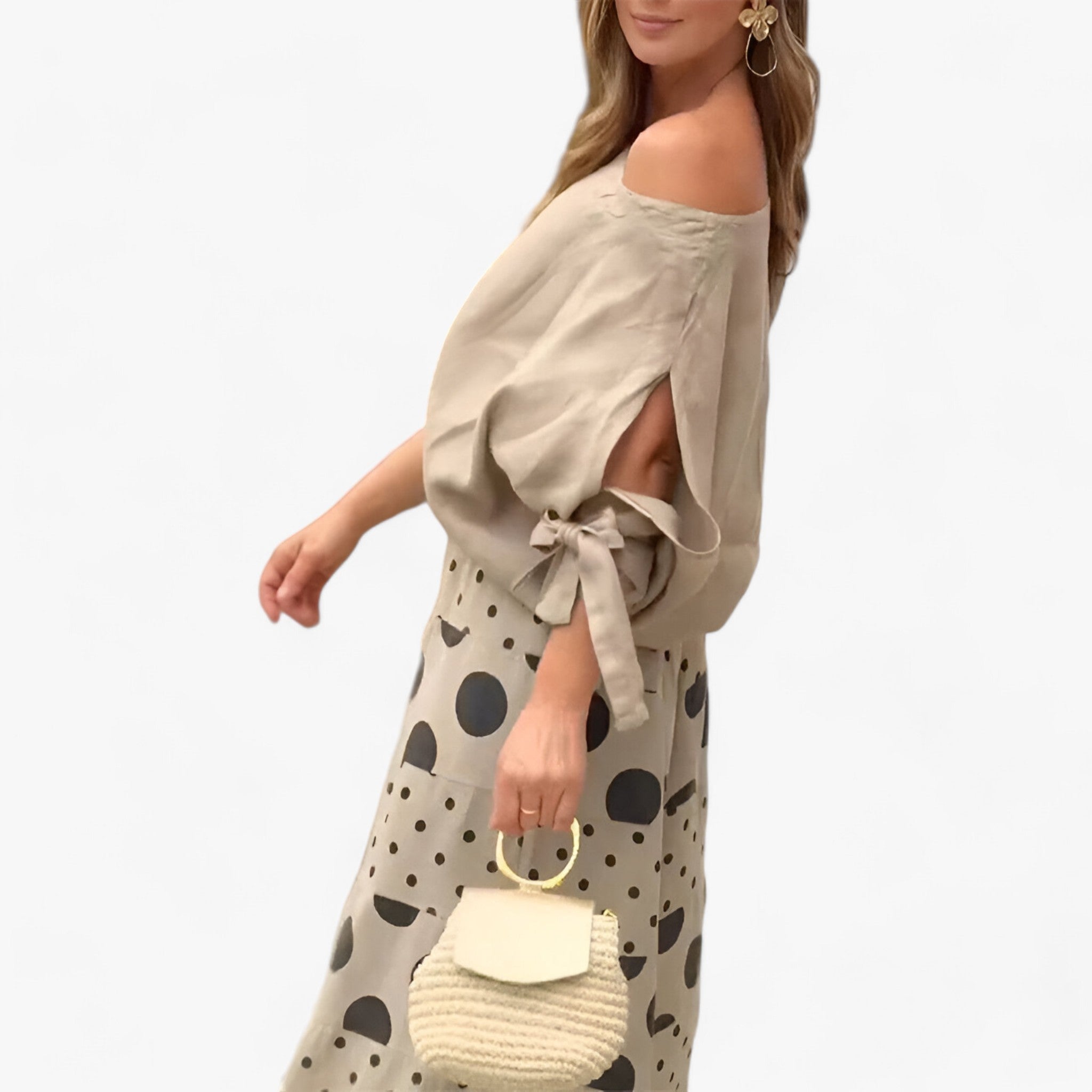 Agnes | Afslappet 2-delt sæt - Enkel stil med løst geometrisk mønster - - women's fashion - {{ product_tags }