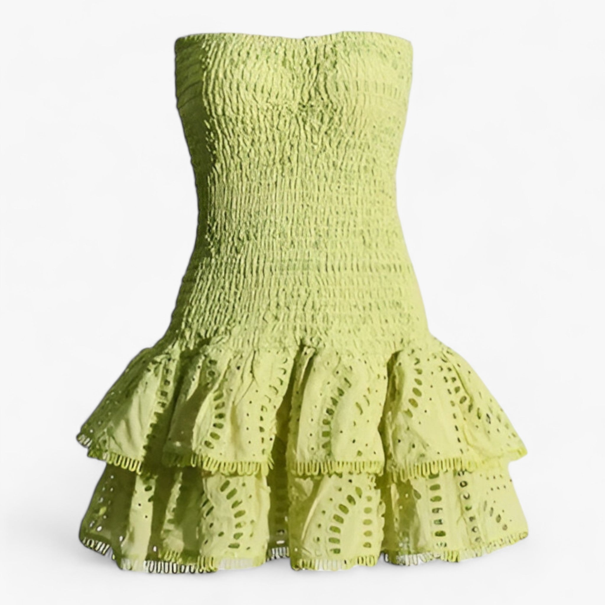 TWOTWINSTYLE | Afslappet kjole til kvinder - Stilfulde patchwork-kant for alsidig brug - Grøn - women's fashion - {{ product_tags }