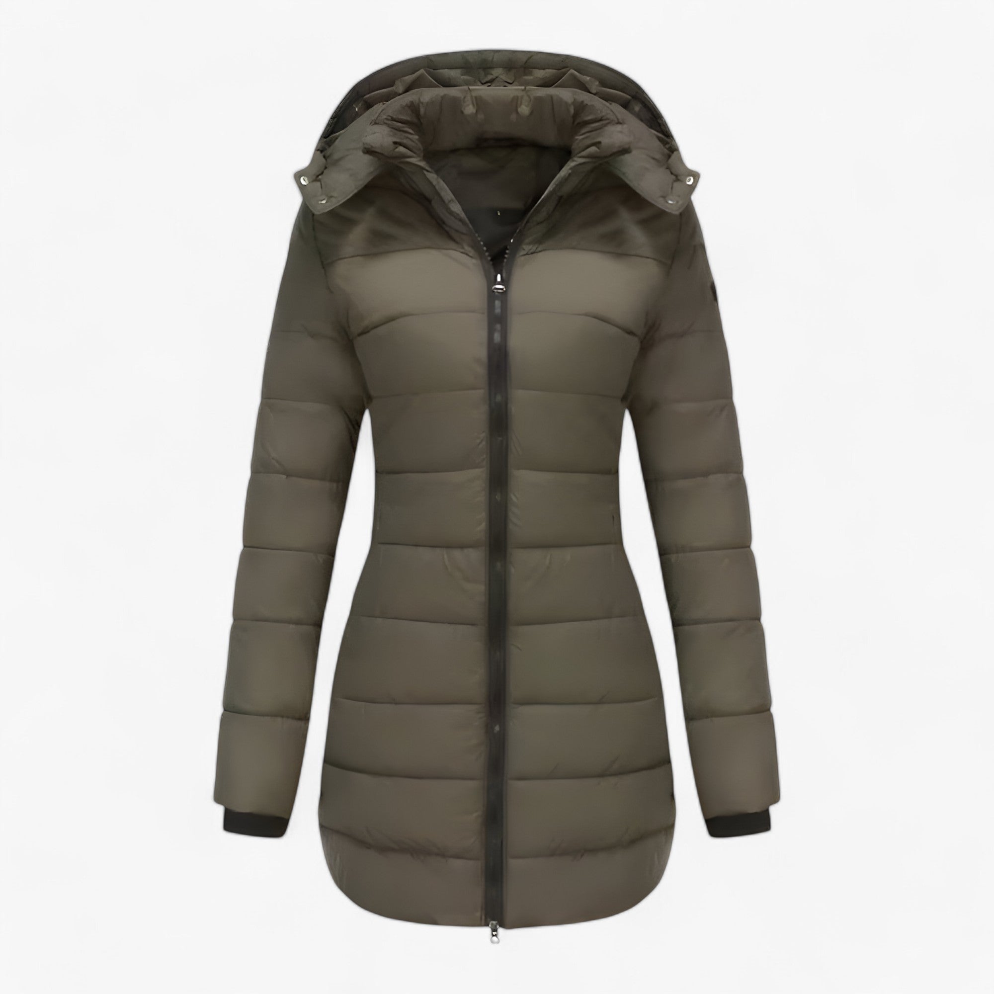Elena | Lang Parka med Hætte - Ekstremt Varm Vinterjakke - Olivengrøn - winter - {{ product_tags }