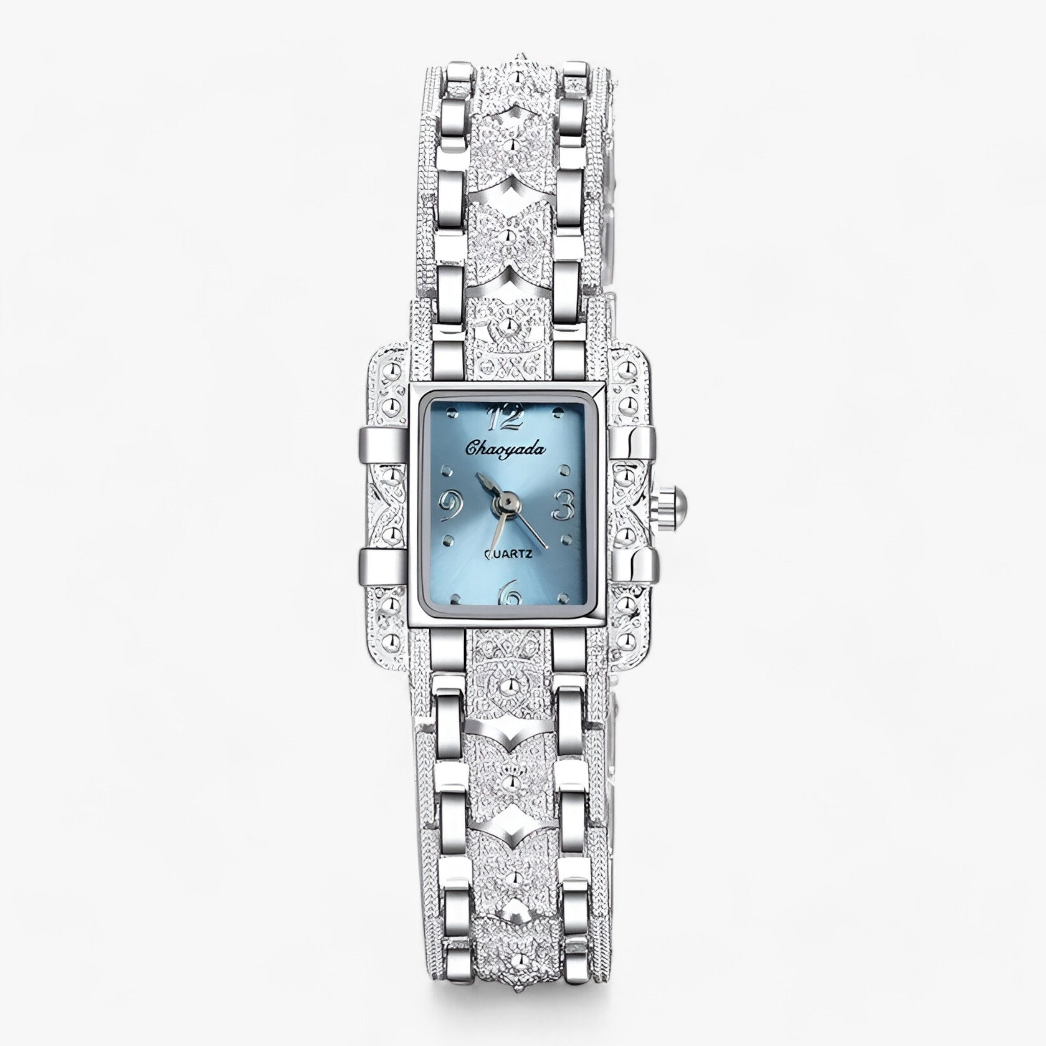 Adriana | Armbåndsur med rektangulær urskive og krystaller - Moderne og elegant til kvinder - Blå - watches - {{ product_tags }