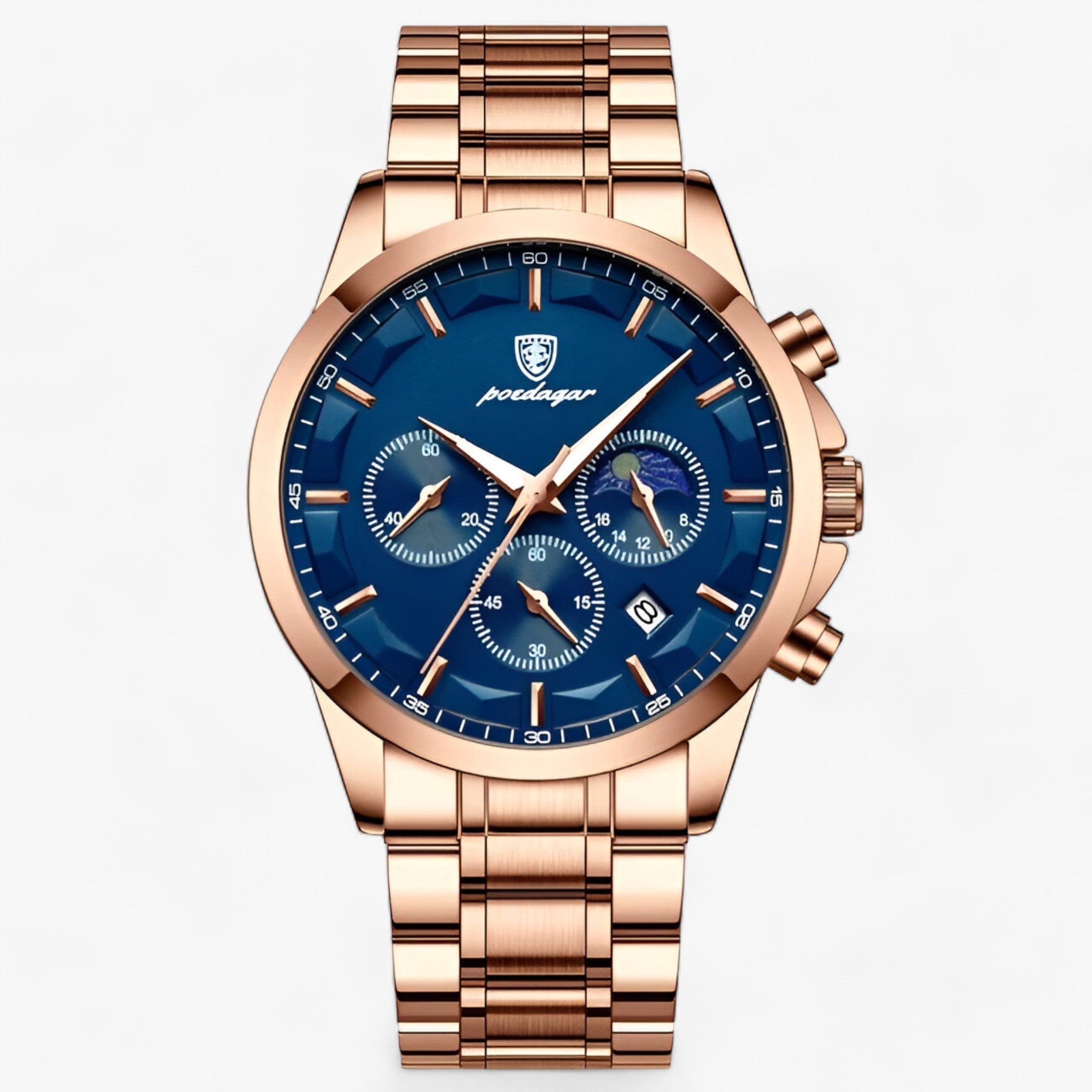 ALEXANDER | Herres luksusur - Stil og Præcision - Roségold Blå S - watches - {{ product_tags }