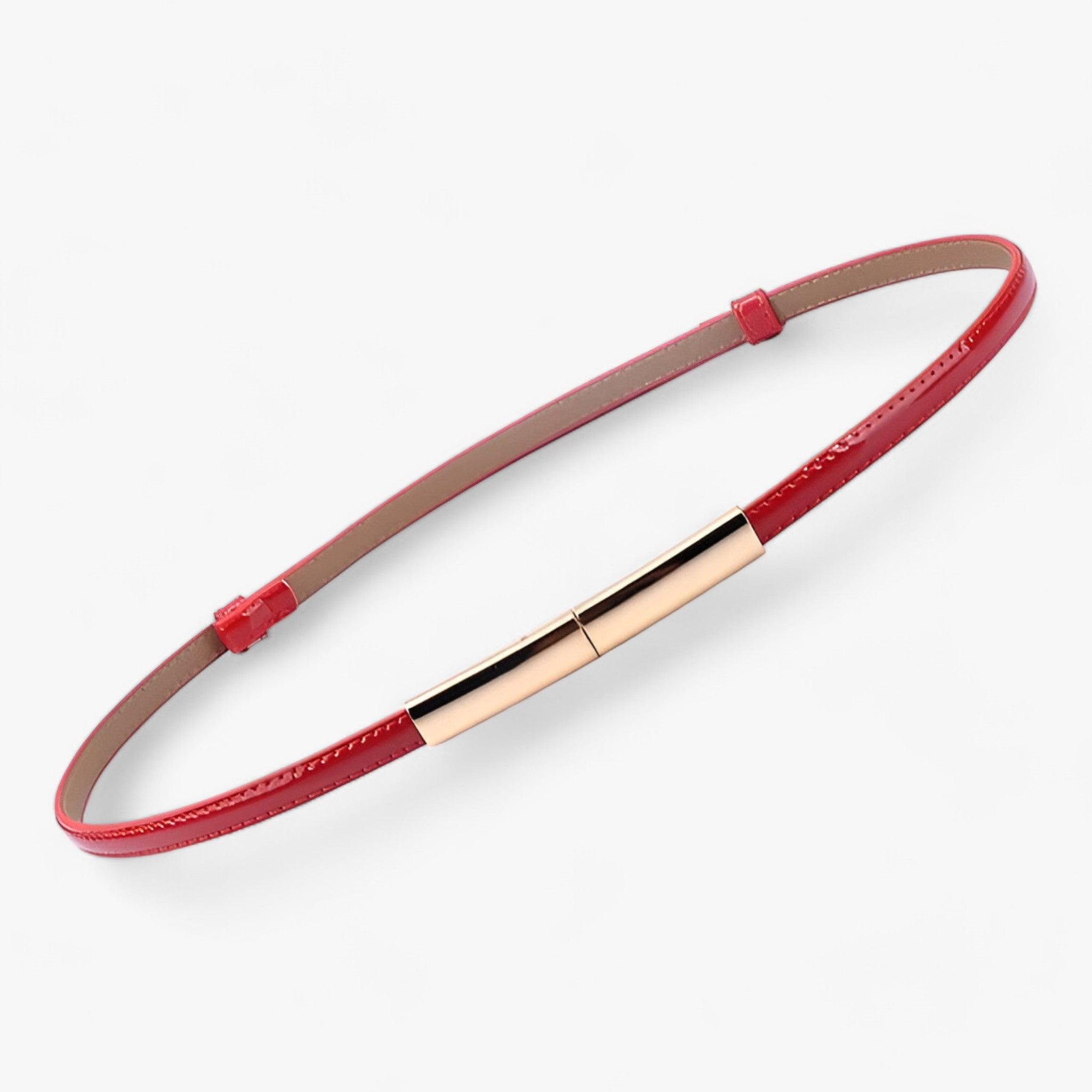 Dimitri | Justerbart Læderbælte - Rød 95cm - men's fashion - {{ product_tags }