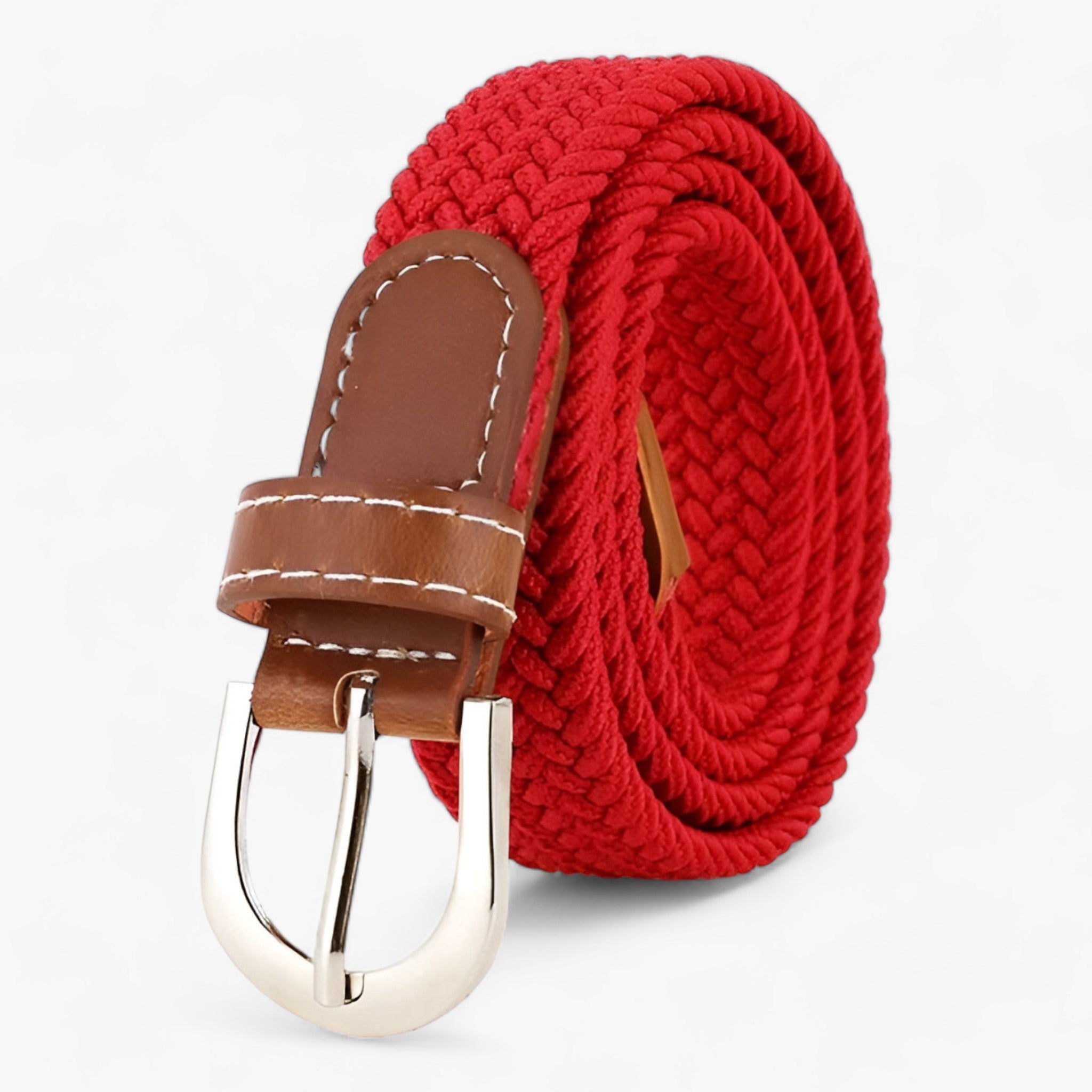 FLEXI | Flettet elastisk bælte - Komfortabelt og stilfuldt - Rød 105CM - men's fashion - {{ product_tags }