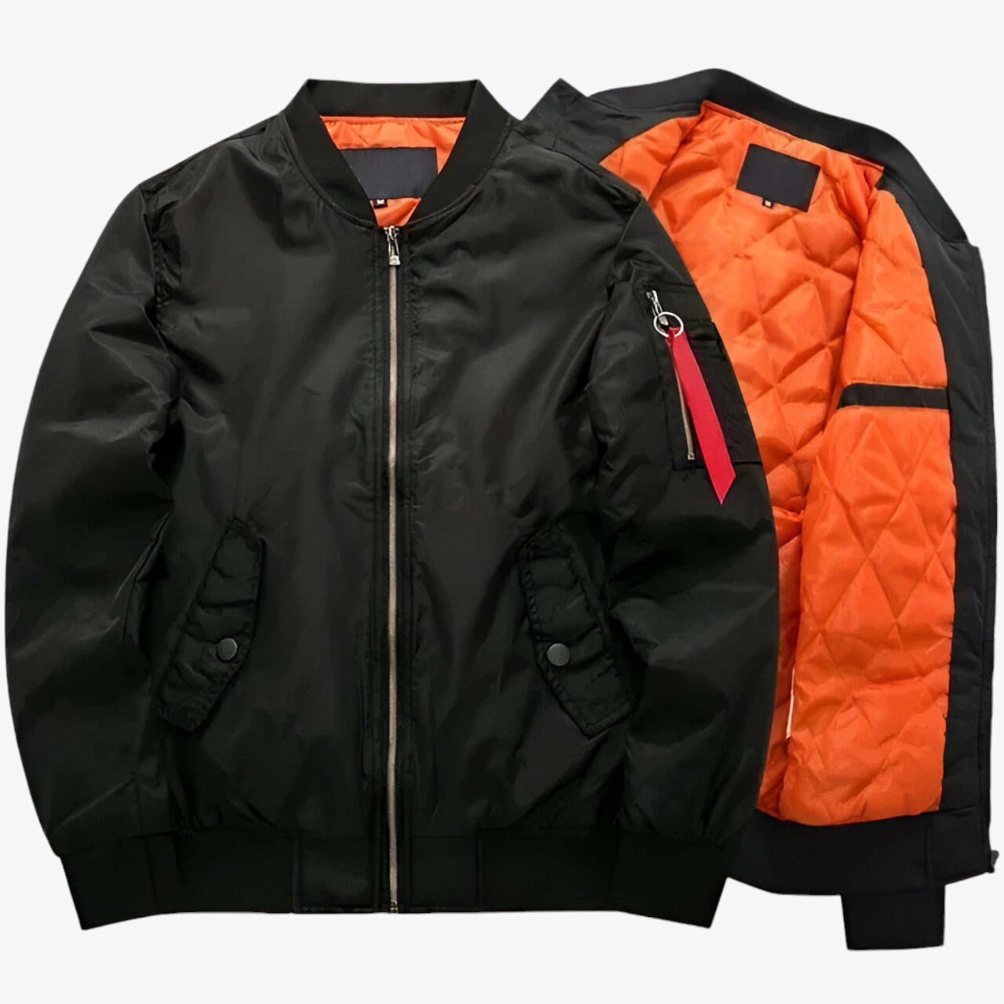 Logan | MA1 Pilotenbomberjakke – Militærvarme til efterår og vinter - Mørk sort - men's fashion - {{ product_tags }