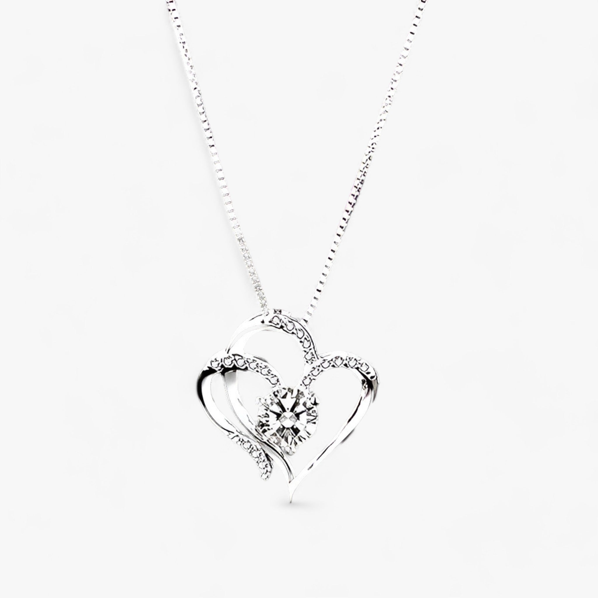 AMORE | Elegant hjerteformet zirkonia-halskæde med luksuriøs ros-gaveæske - - women's fashion - {{ product_tags }