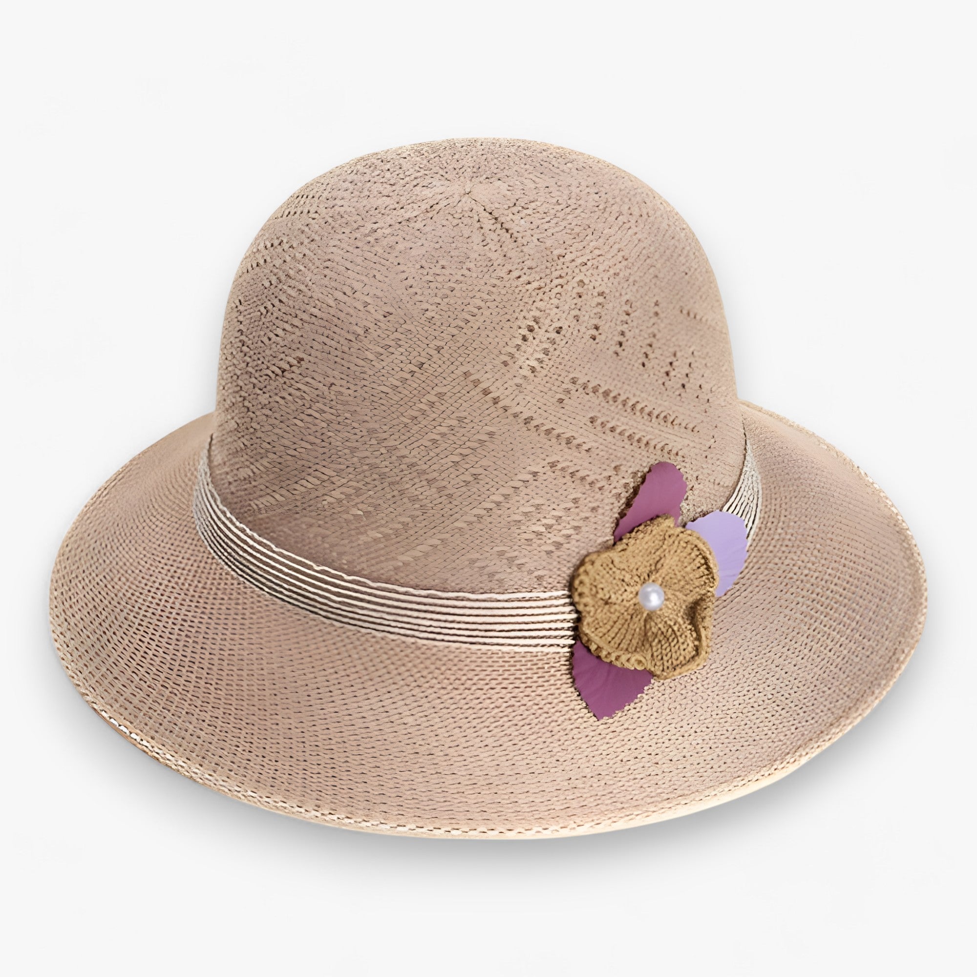 LUNA | Solhat med perleblomster - Stilfuld skygge & beskyttelse - Beige - women's fashion - {{ product_tags }