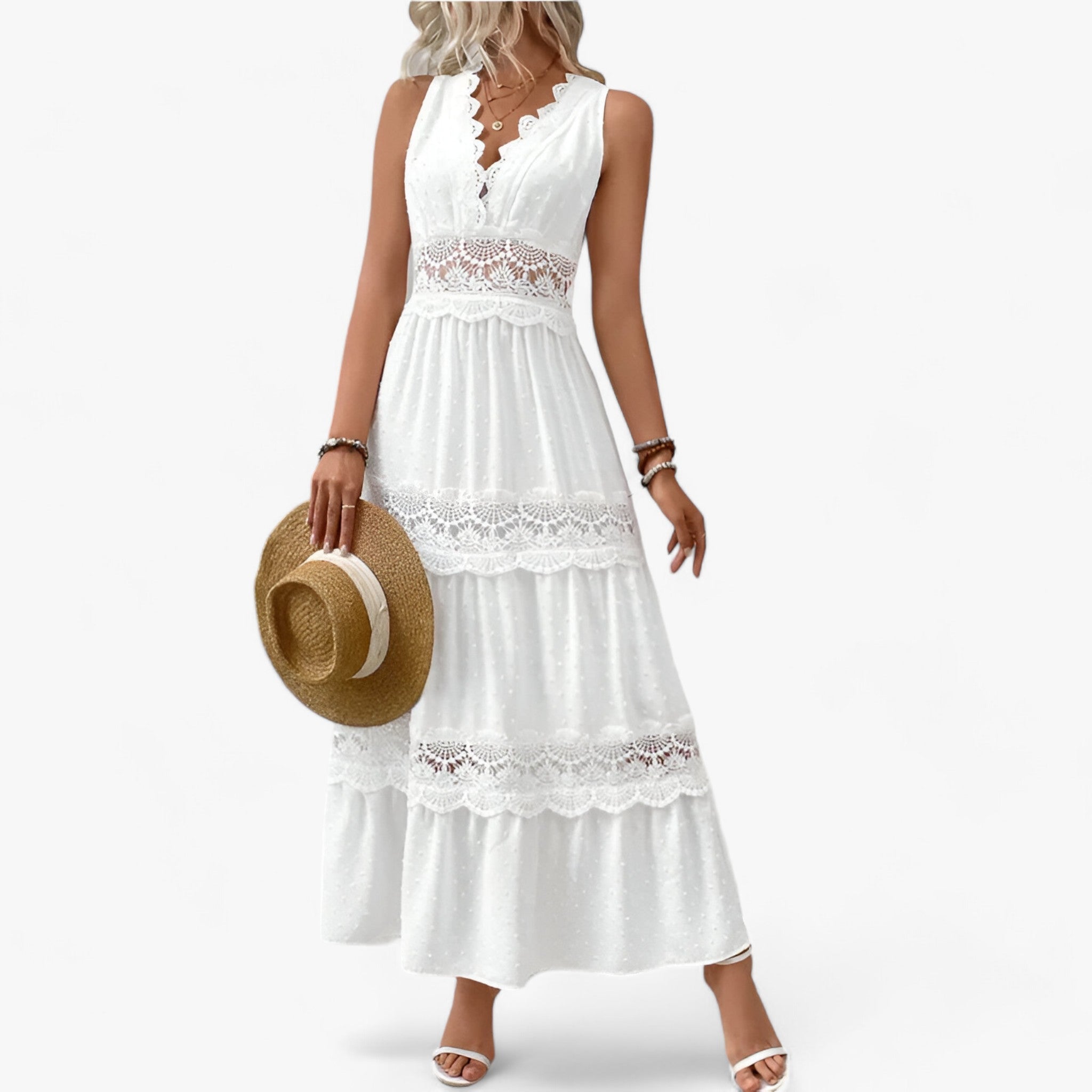 Eloise | Sommerkjole med V-udskæring - - women's fashion - {{ product_tags }