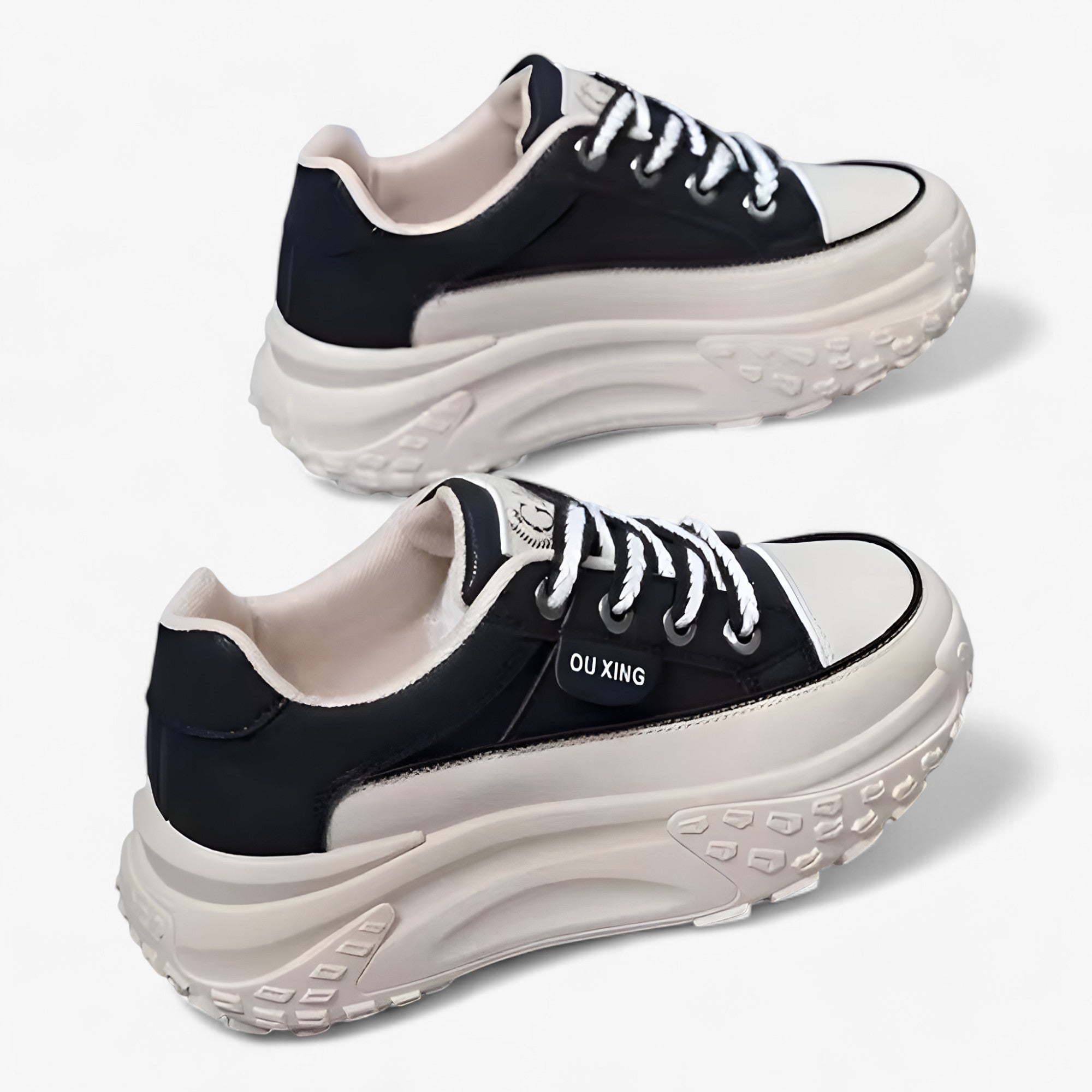 Ava | Retro Platform Sneakers - Alsidig Mode - Sort - shoes - {{ product_tags }