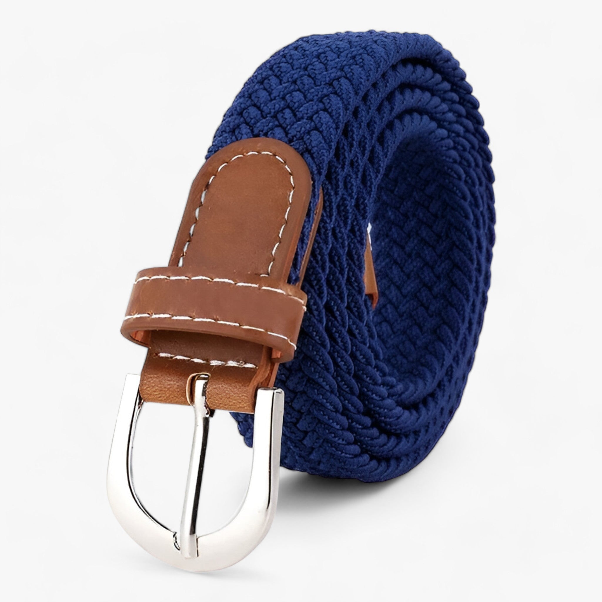 FLEXI | Flettet elastisk bælte - Komfortabelt og stilfuldt - Mørkeblå 105CM - men's fashion - {{ product_tags }