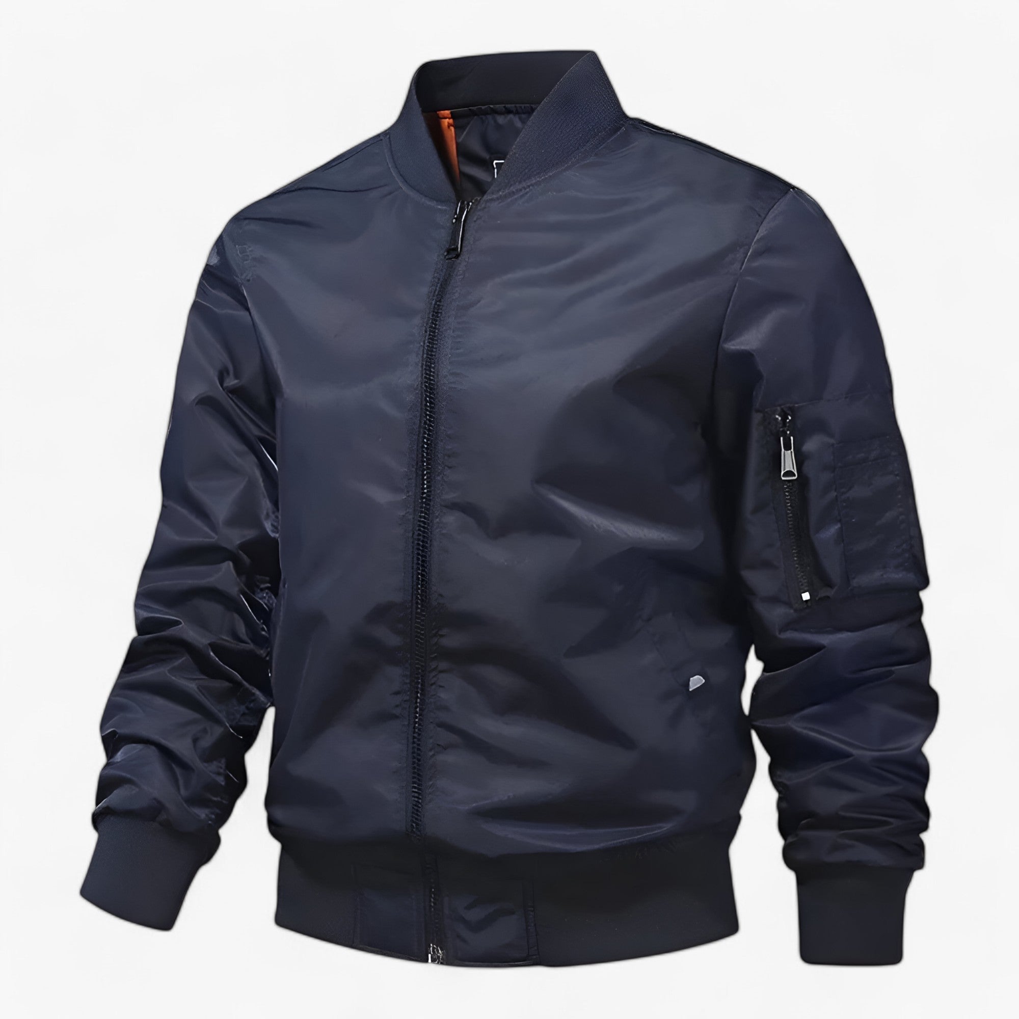 Aero | Pilotjakke Herre - Ståkrave Flyverjakke Enfarvet - Marineblå - Aero | Pilotjakke Herre - Ståkrave Flyverjakke Enfarvet- €25 - {{ product_tags }